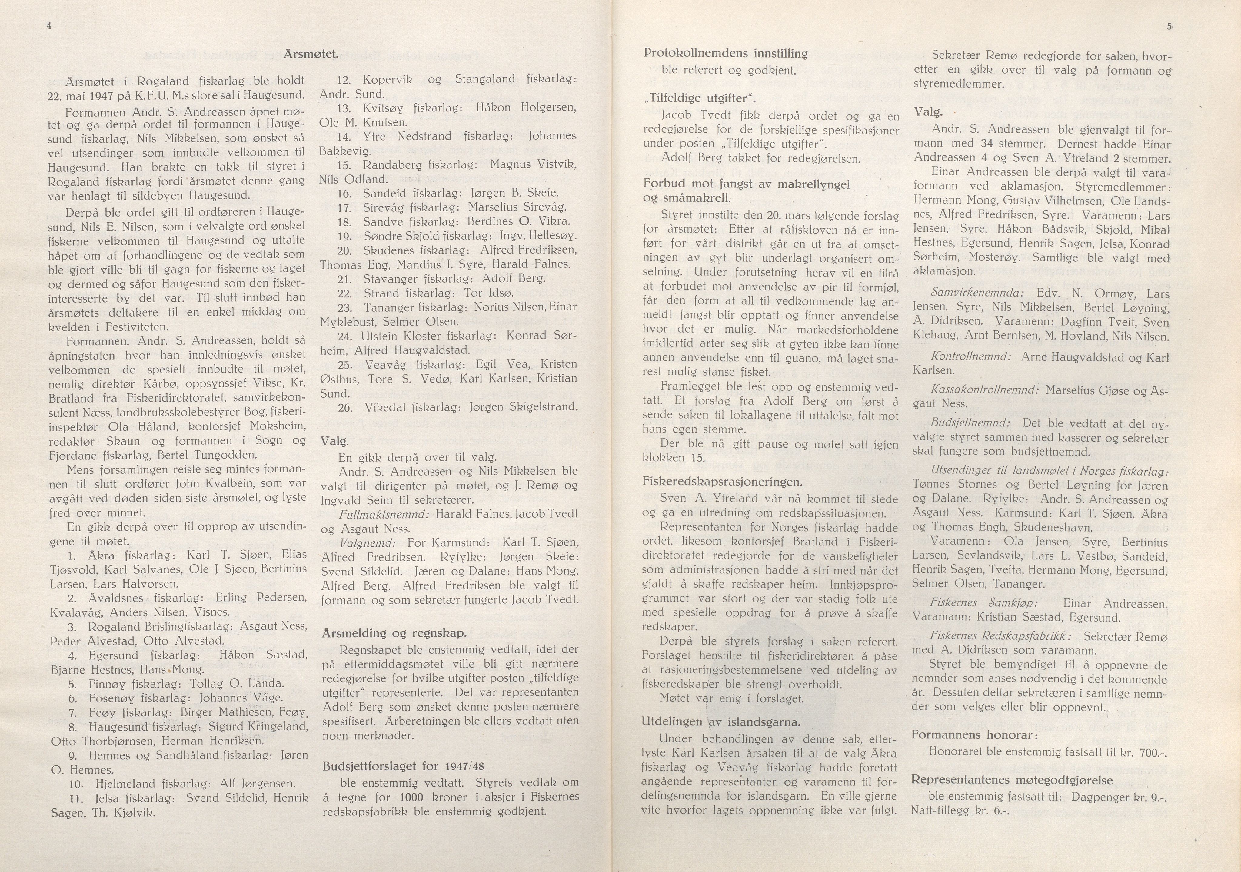 Rogaland fylkeskommune - Fylkesrådmannen , IKAR/A-900/A/Aa/Aaa/L0067: Møtebok , 1948, p. 4-5