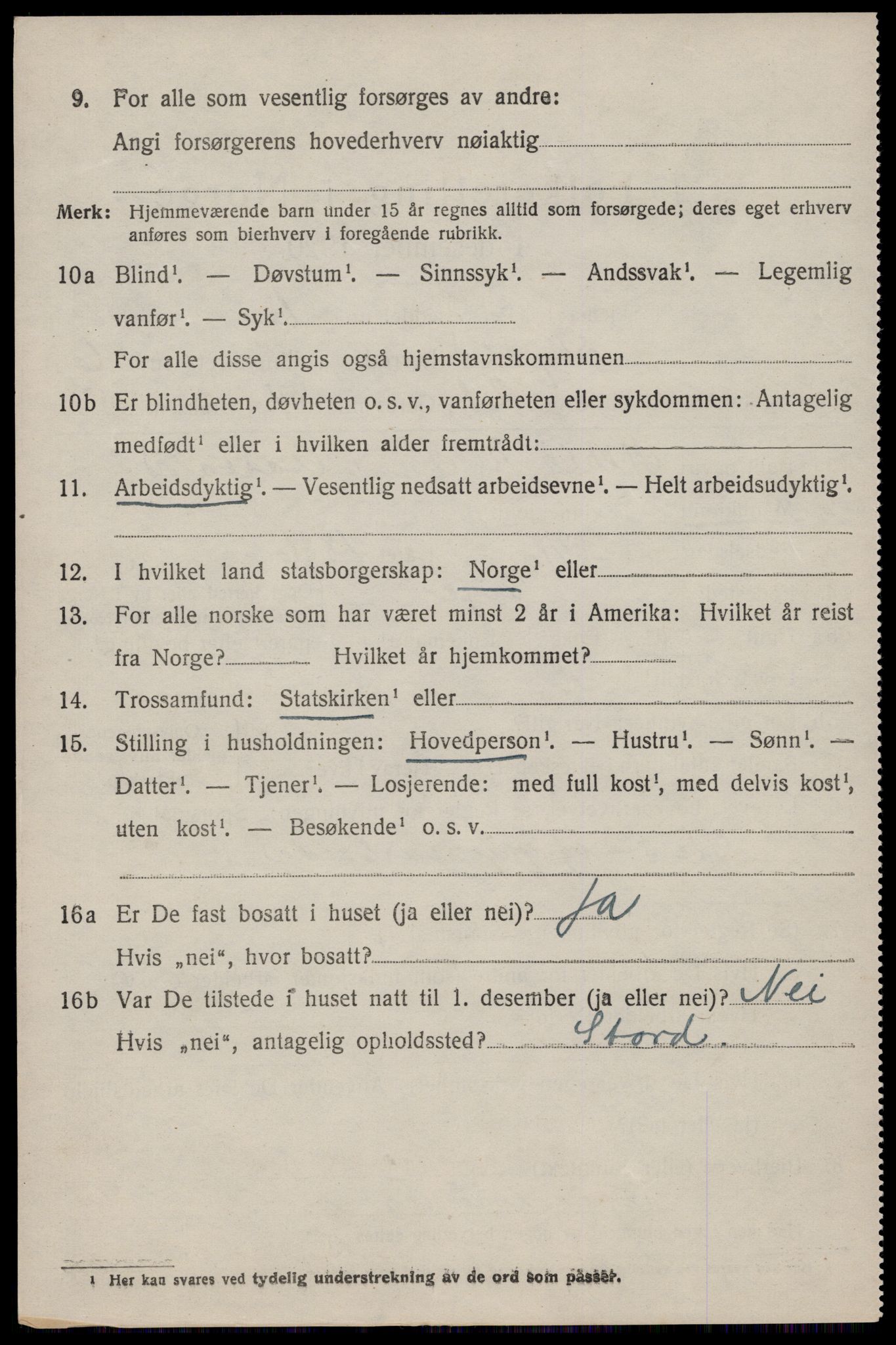 SAST, 1920 census for Skjold, 1920, p. 3349