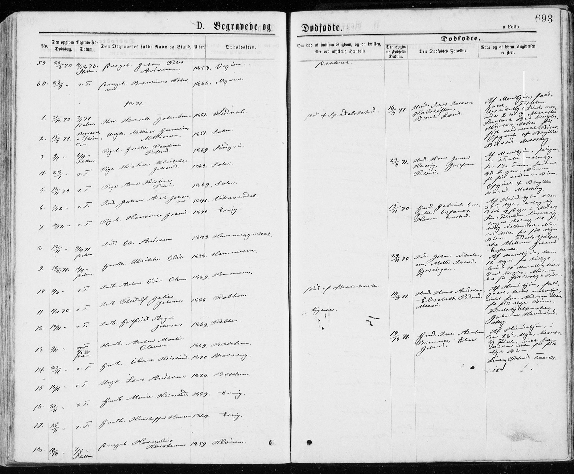 Ministerialprotokoller, klokkerbøker og fødselsregistre - Sør-Trøndelag, SAT/A-1456/640/L0576: Parish register (official) no. 640A01, 1846-1876, p. 693