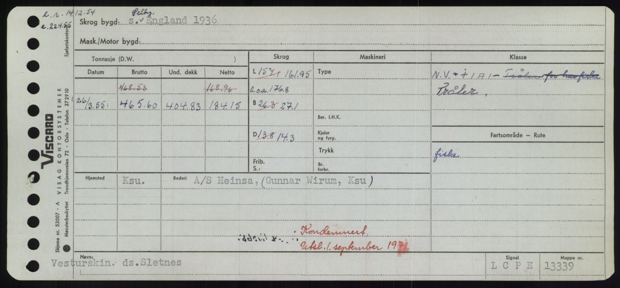 Sjøfartsdirektoratet med forløpere, Skipsmålingen, RA/S-1627/H/Hd/L0034: Fartøy, Sk-Slå, p. 435