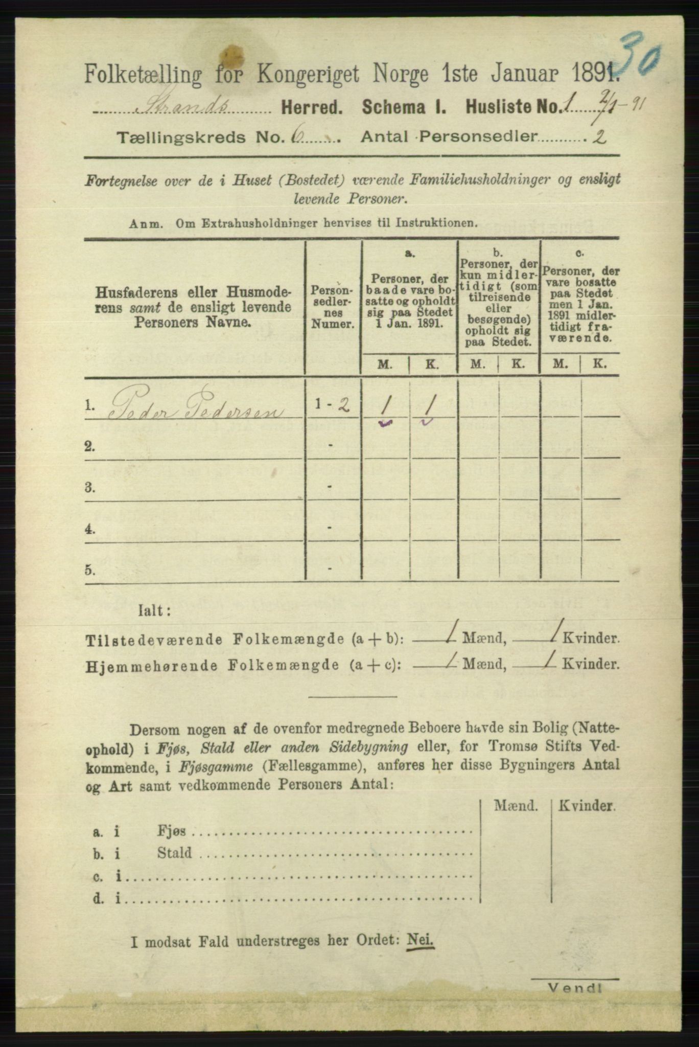 RA, 1891 census for 1130 Strand, 1891, p. 1630