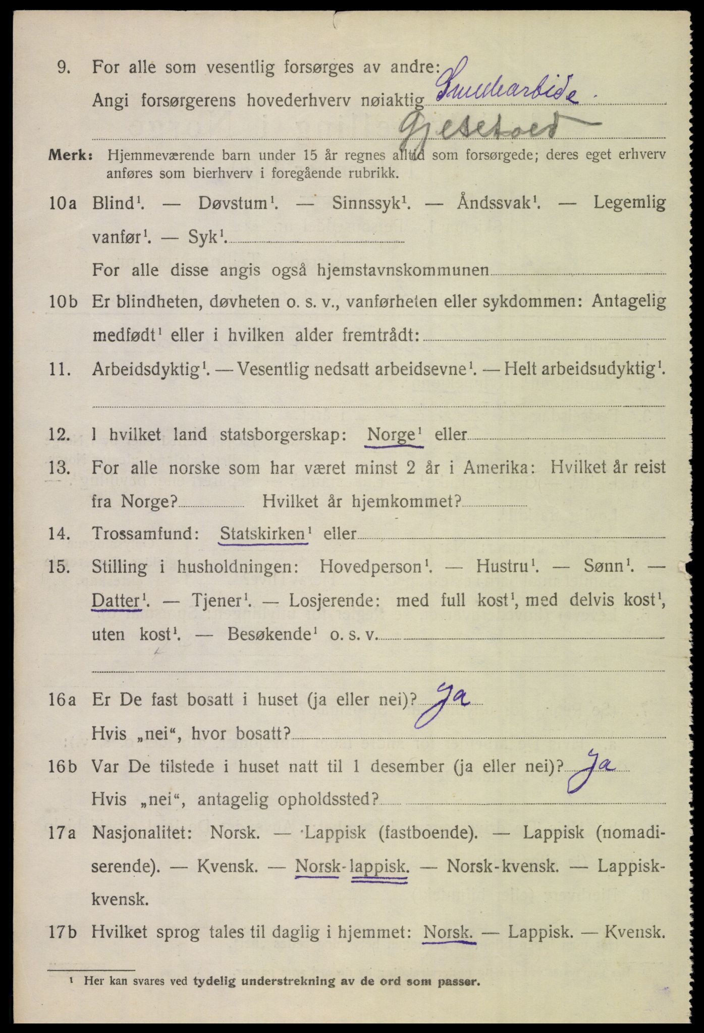 SAT, 1920 census for Beiarn, 1920, p. 4543