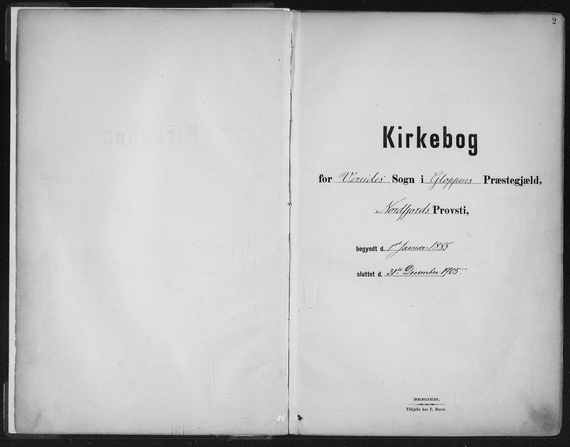 Gloppen sokneprestembete, AV/SAB-A-80101/H/Haa/Haab/L0001: Parish register (official) no. B  1, 1885-1905, p. 2