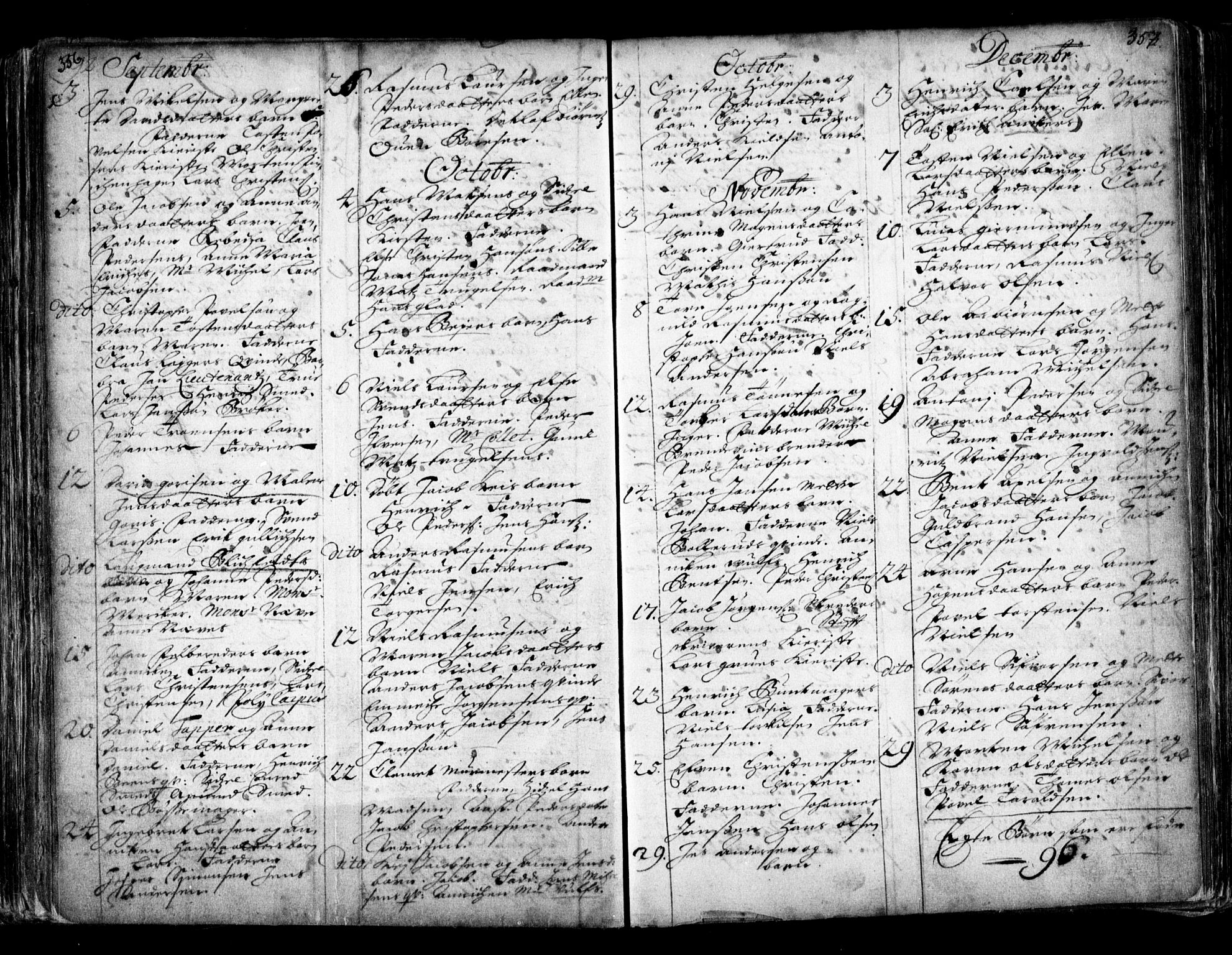 Oslo domkirke Kirkebøker, AV/SAO-A-10752/F/Fa/L0001: Parish register (official) no. 1, 1648-1704, p. 356-357