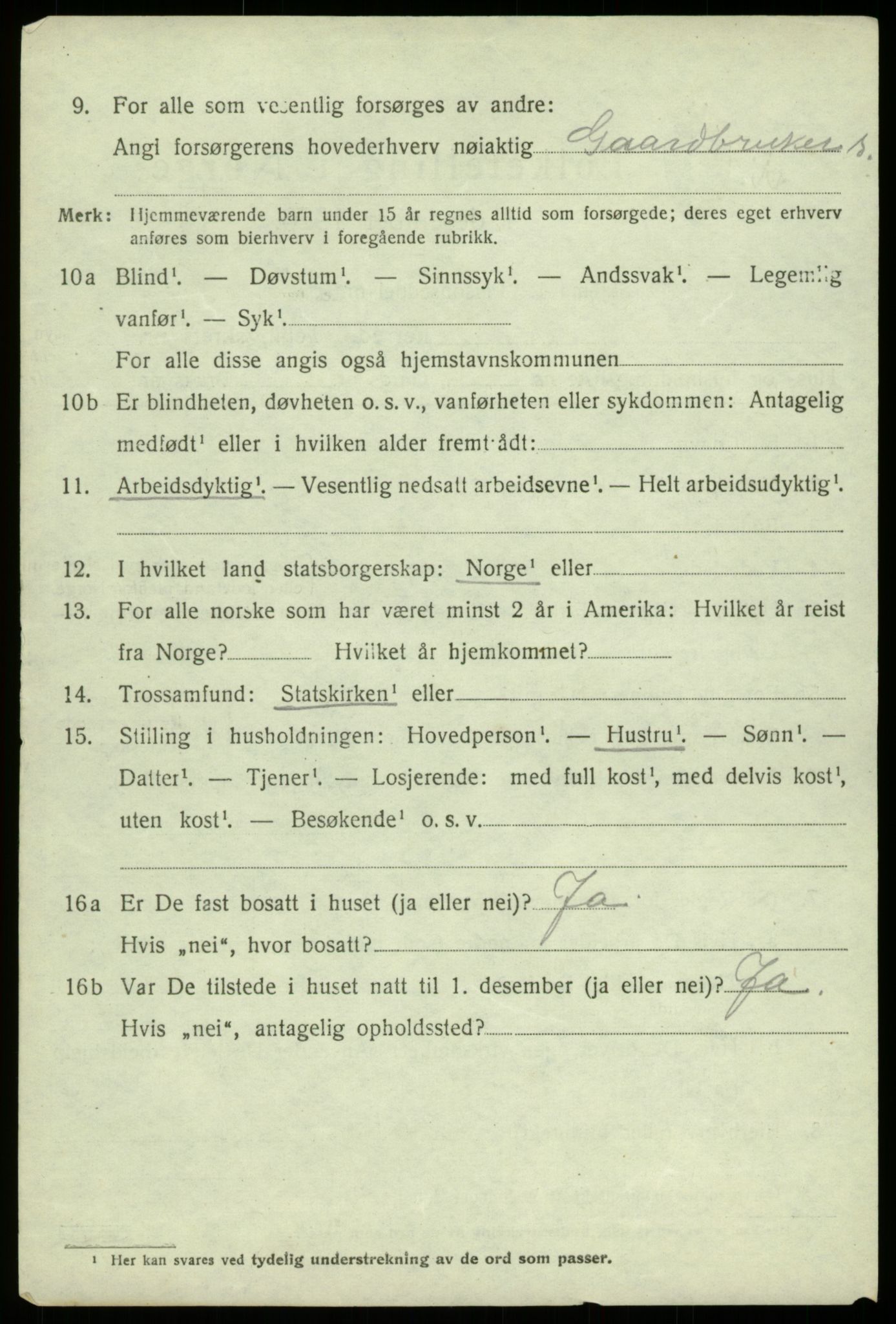 SAB, 1920 census for Fjell, 1920, p. 5217