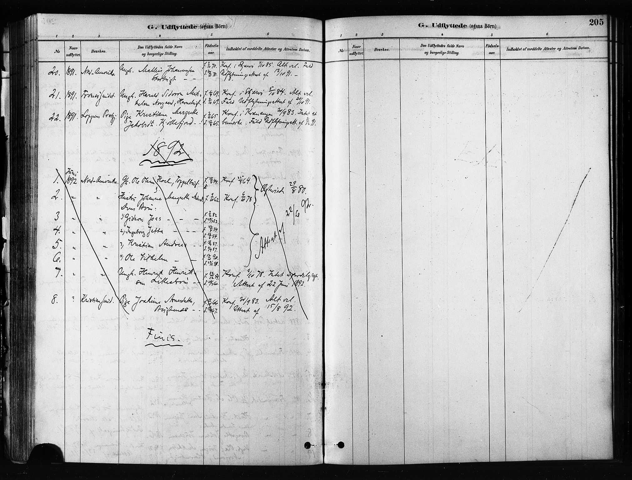 Skjervøy sokneprestkontor, SATØ/S-1300/H/Ha/Haa/L0012kirke: Parish register (official) no. 12, 1878-1891, p. 205