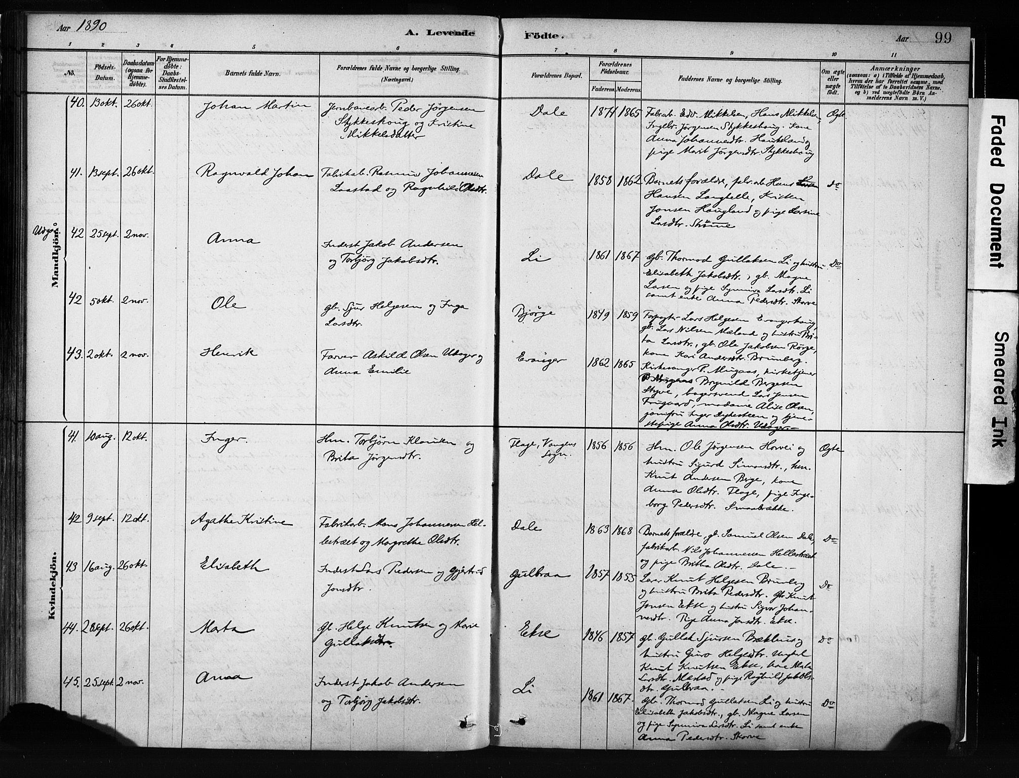 Evanger sokneprestembete, SAB/A-99924: Parish register (official) no. A 1, 1877-1899, p. 99