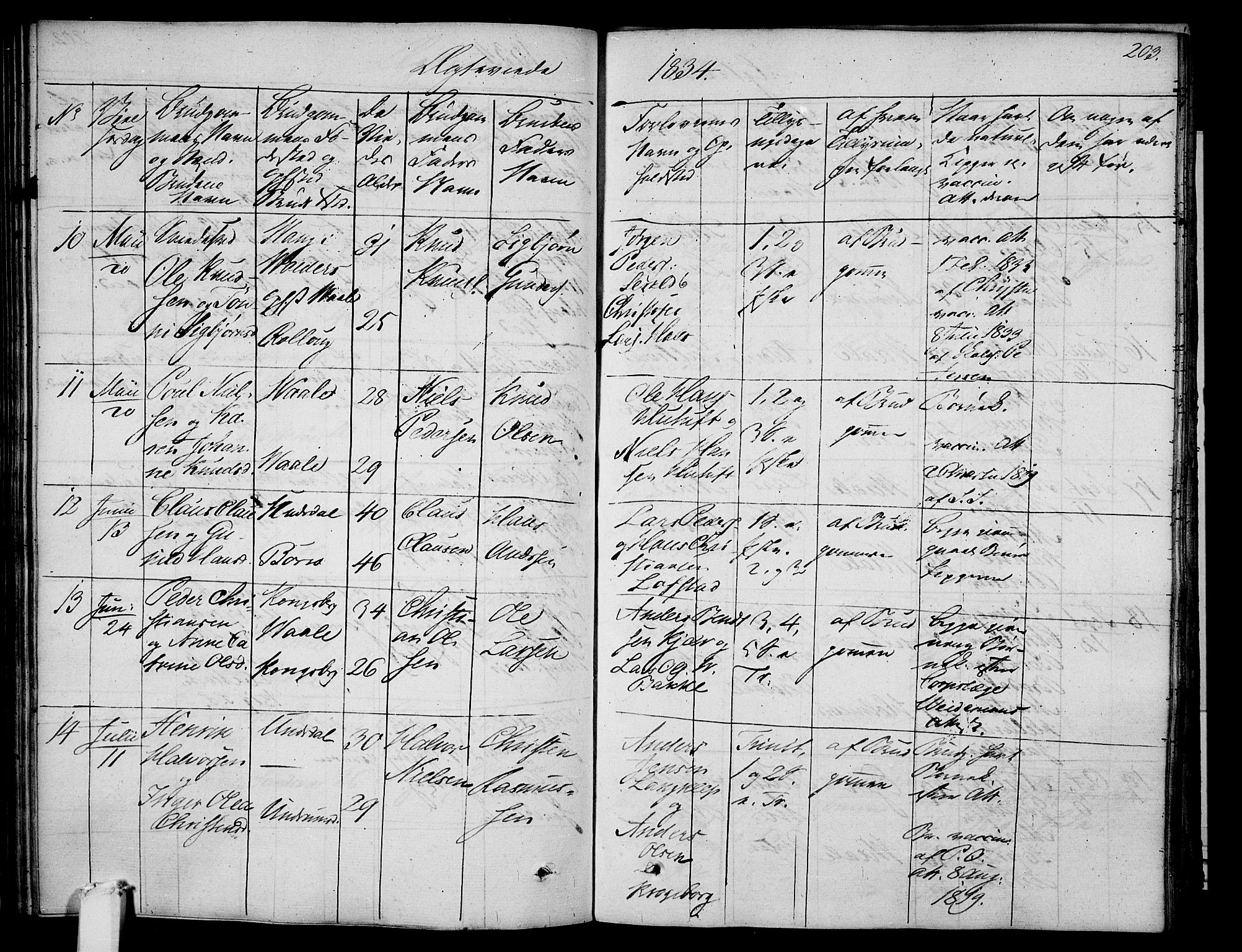 Våle kirkebøker, AV/SAKO-A-334/F/Fa/L0008: Parish register (official) no. I 8, 1824-1844, p. 203