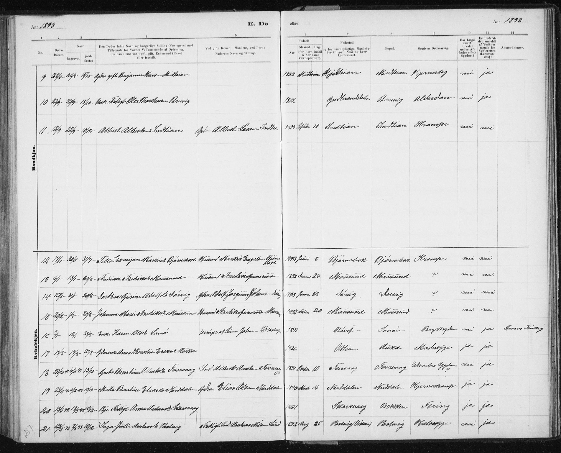 Ministerialprotokoller, klokkerbøker og fødselsregistre - Sør-Trøndelag, AV/SAT-A-1456/640/L0586: Parish register (copy) no. 640C03b, 1891-1908