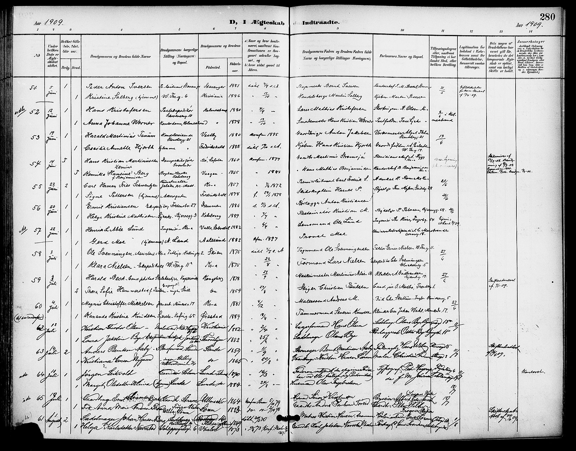 Gamle Aker prestekontor Kirkebøker, SAO/A-10617a/F/L0012: Parish register (official) no. 12, 1898-1910, p. 280