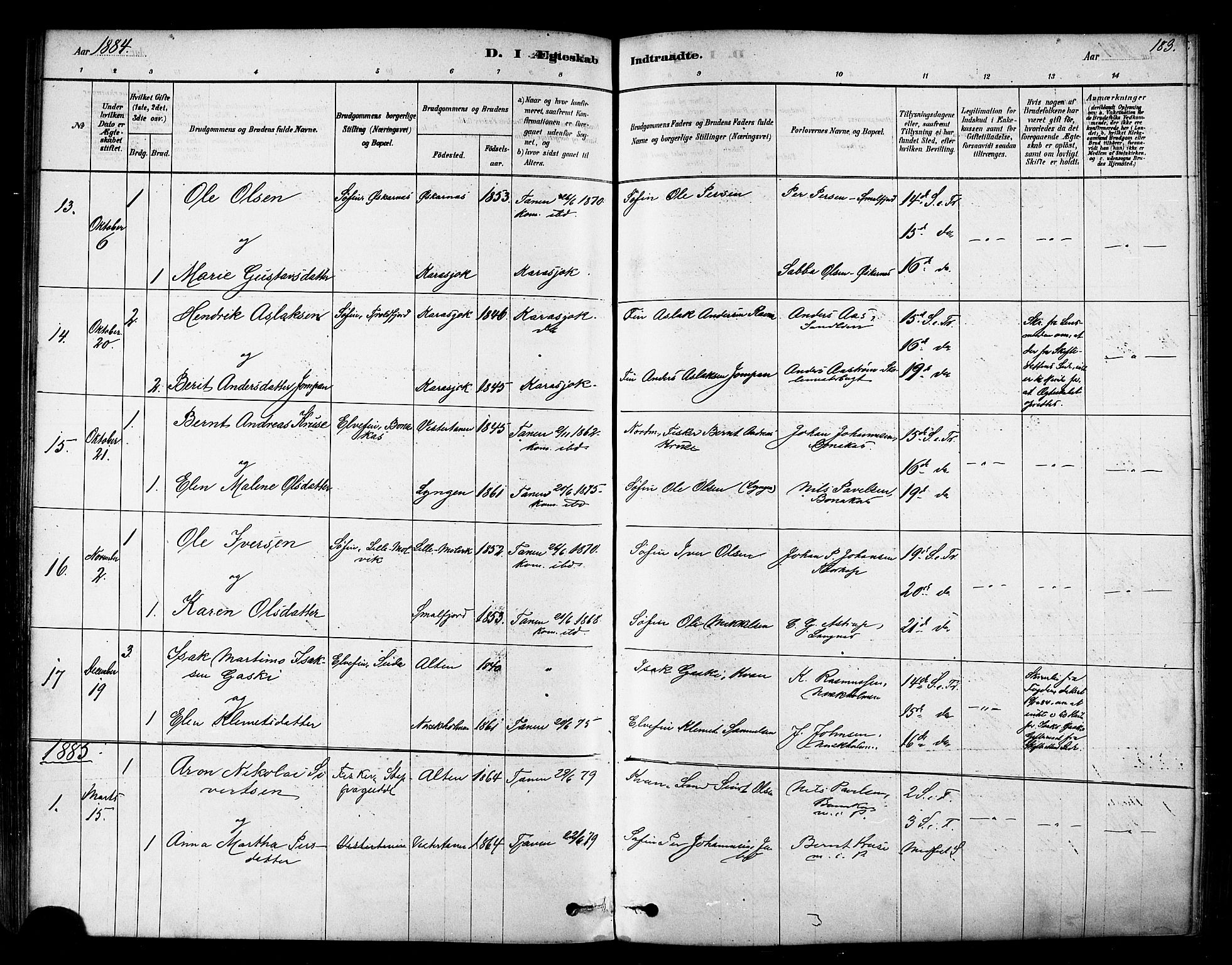 Tana sokneprestkontor, SATØ/S-1334/H/Ha/L0004kirke: Parish register (official) no. 4, 1878-1891, p. 183
