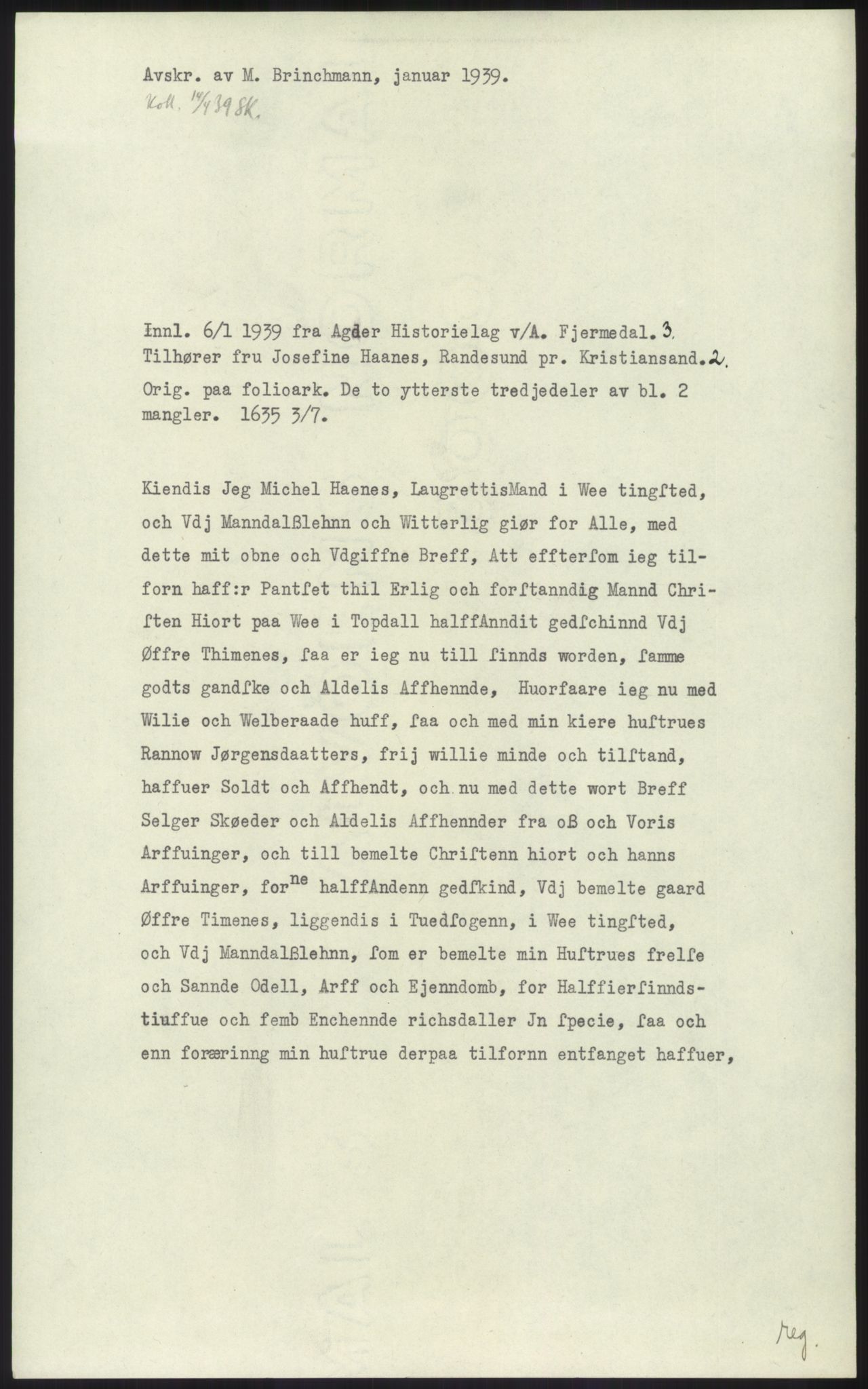 Samlinger til kildeutgivelse, Diplomavskriftsamlingen, AV/RA-EA-4053/H/Ha, p. 1333