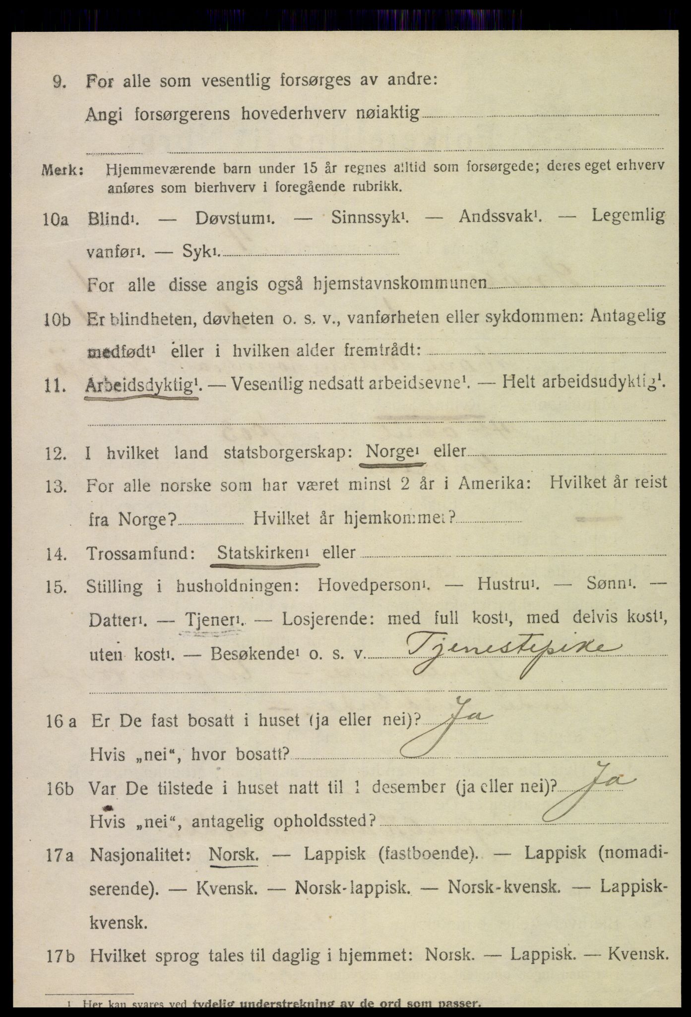 SAT, 1920 census for Snåsa, 1920, p. 1049