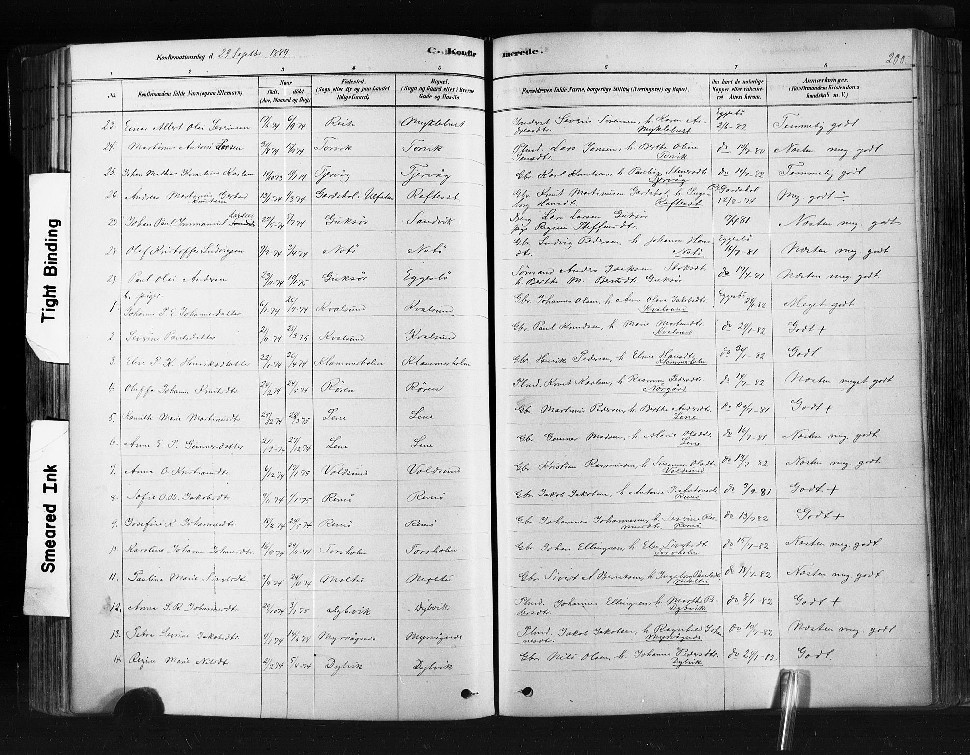 Ministerialprotokoller, klokkerbøker og fødselsregistre - Møre og Romsdal, SAT/A-1454/507/L0073: Parish register (official) no. 507A08, 1878-1904, p. 200