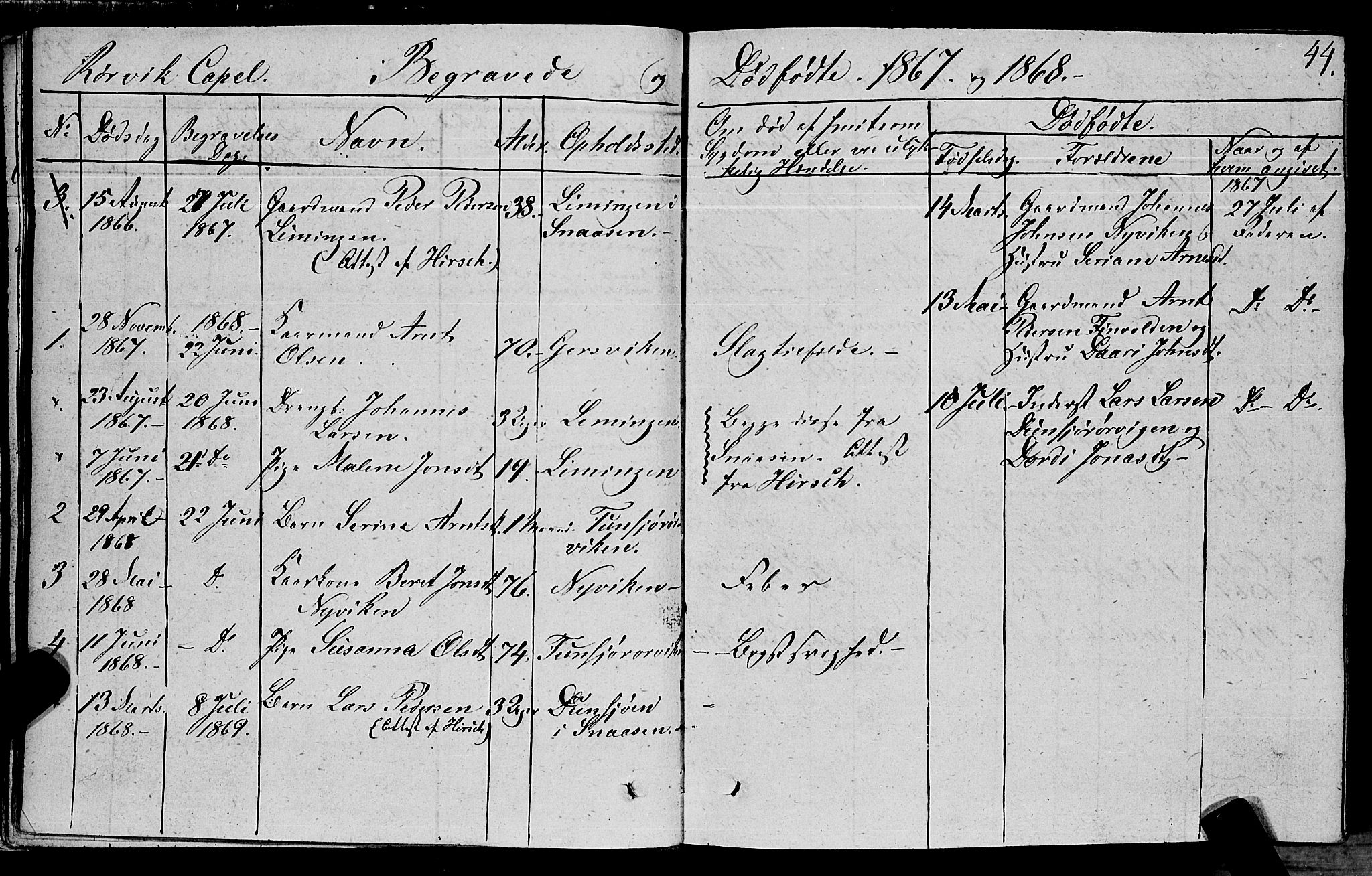 Ministerialprotokoller, klokkerbøker og fødselsregistre - Nord-Trøndelag, SAT/A-1458/762/L0538: Parish register (official) no. 762A02 /1, 1833-1879, p. 44