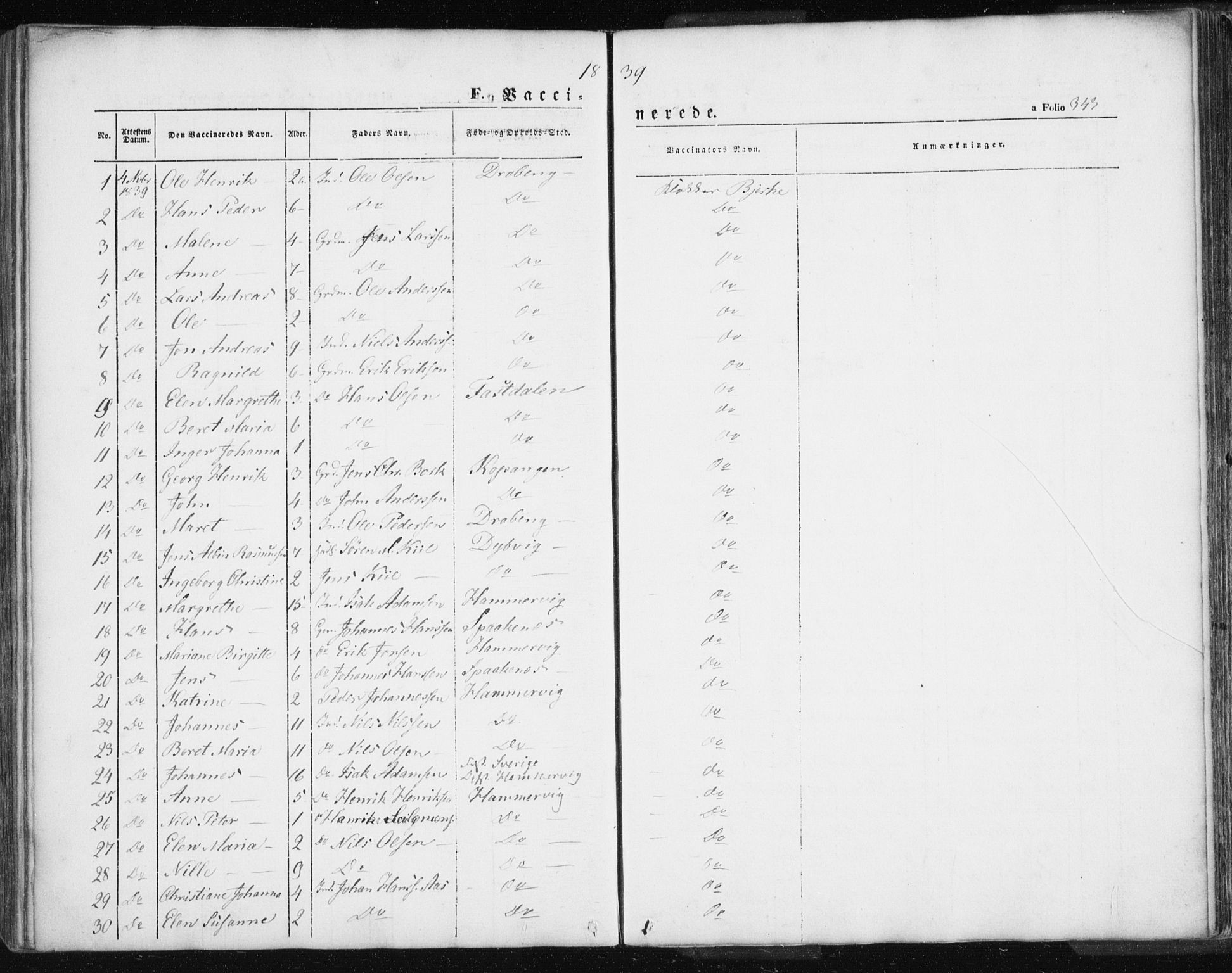 Lyngen sokneprestembete, AV/SATØ-S-1289/H/He/Hea/L0004kirke: Parish register (official) no. 4, 1839-1858, p. 343