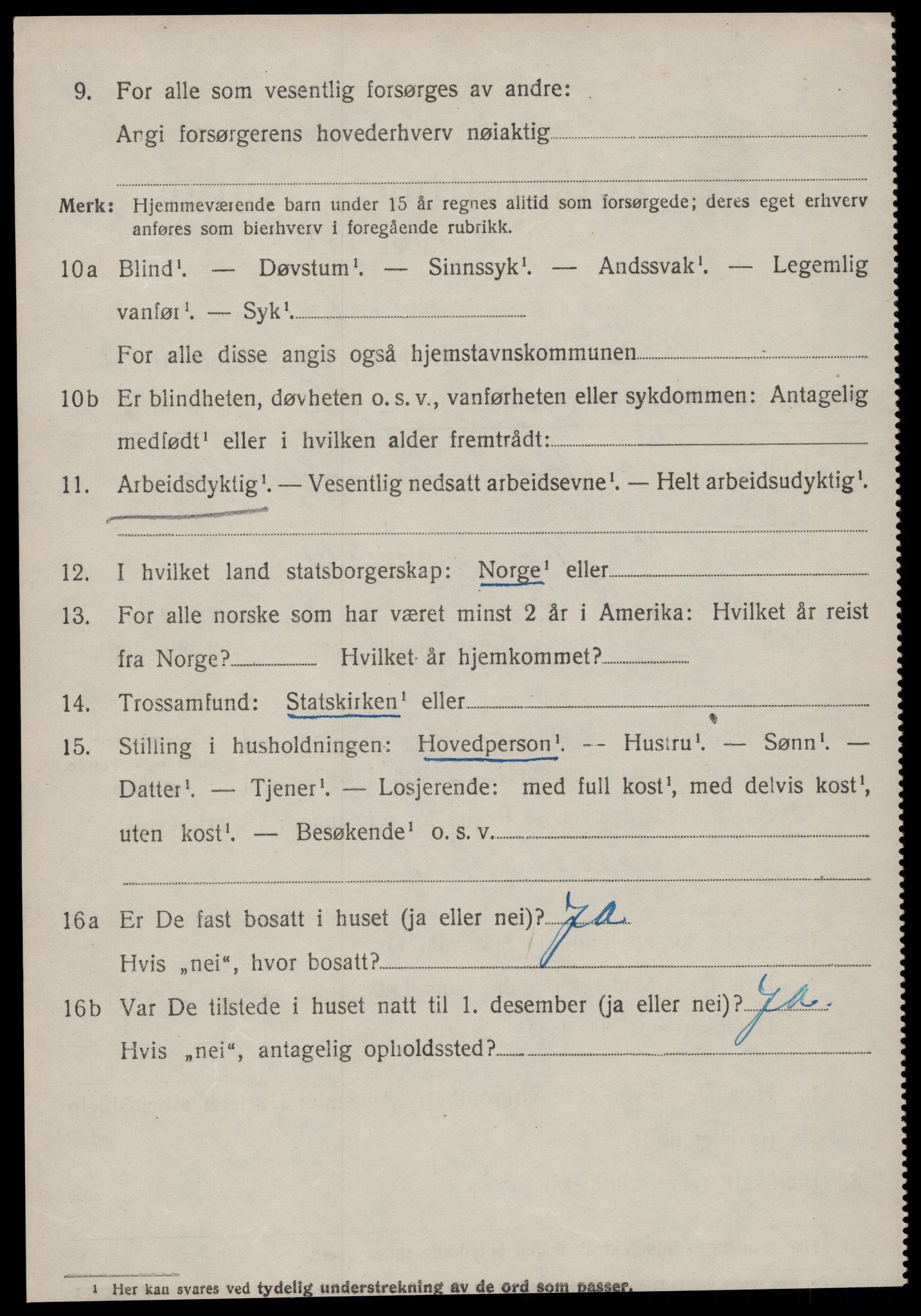 SAT, 1920 census for Gjemnes, 1920, p. 999