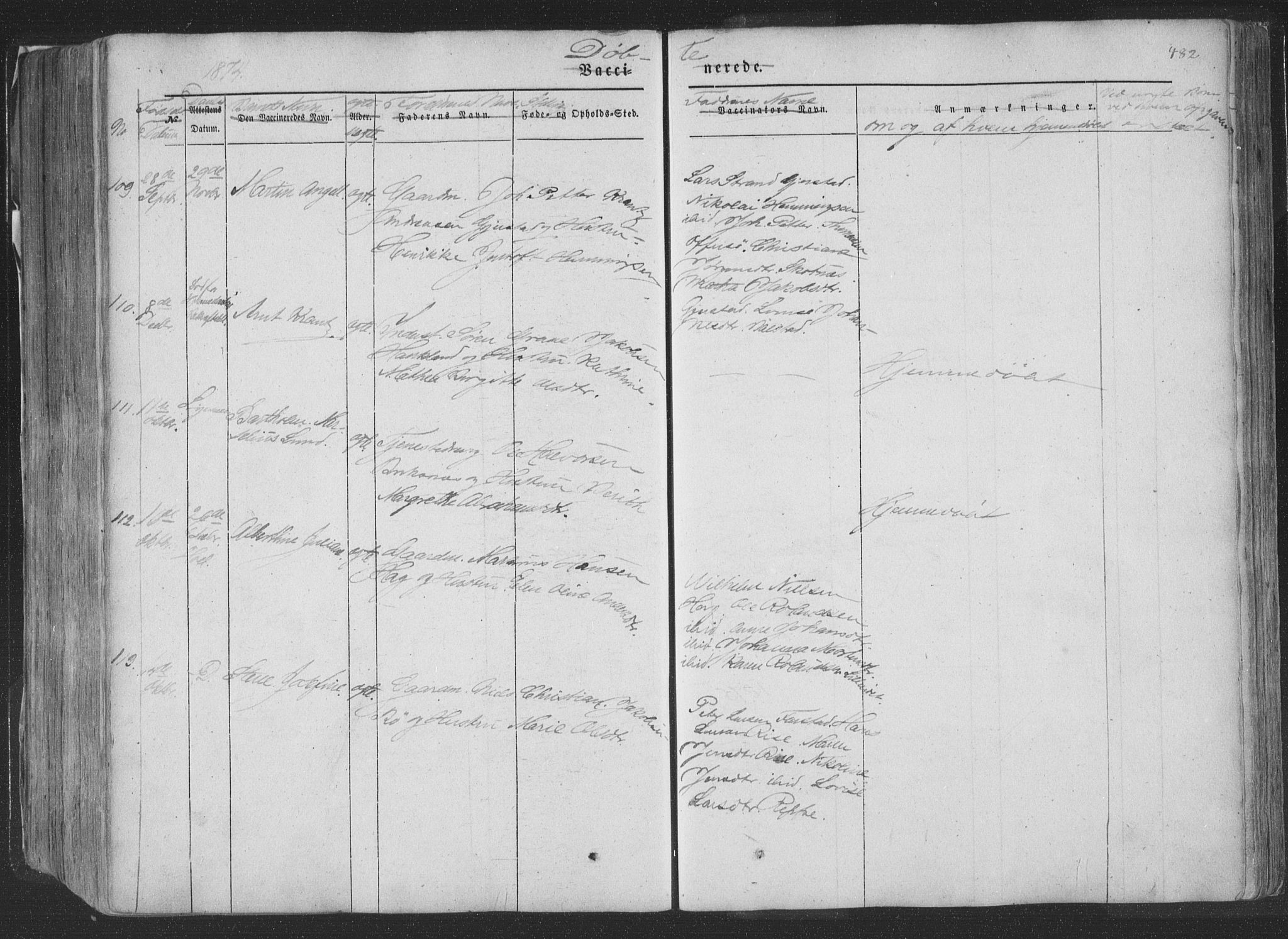 Ministerialprotokoller, klokkerbøker og fødselsregistre - Nordland, AV/SAT-A-1459/881/L1165: Parish register (copy) no. 881C02, 1854-1876, p. 482