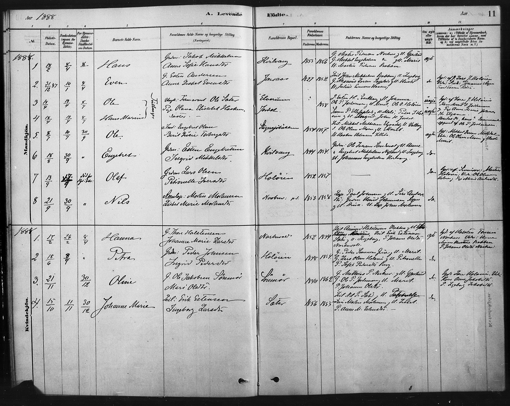 Tolga prestekontor, AV/SAH-PREST-062/K/L0007: Parish register (official) no. 7, 1877-1900, p. 11