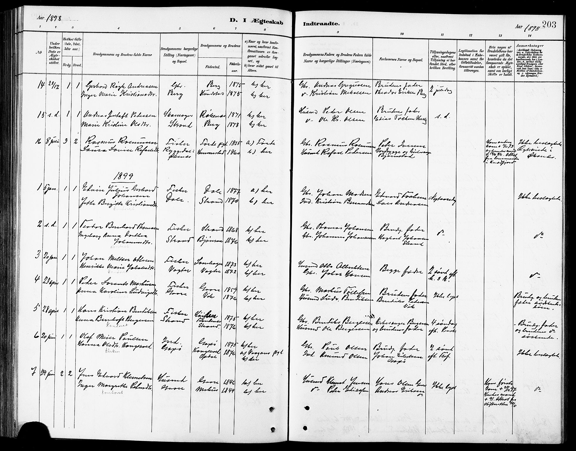 Kvæfjord sokneprestkontor, SATØ/S-1323/G/Ga/Gab/L0005klokker: Parish register (copy) no. 5, 1886-1911, p. 203