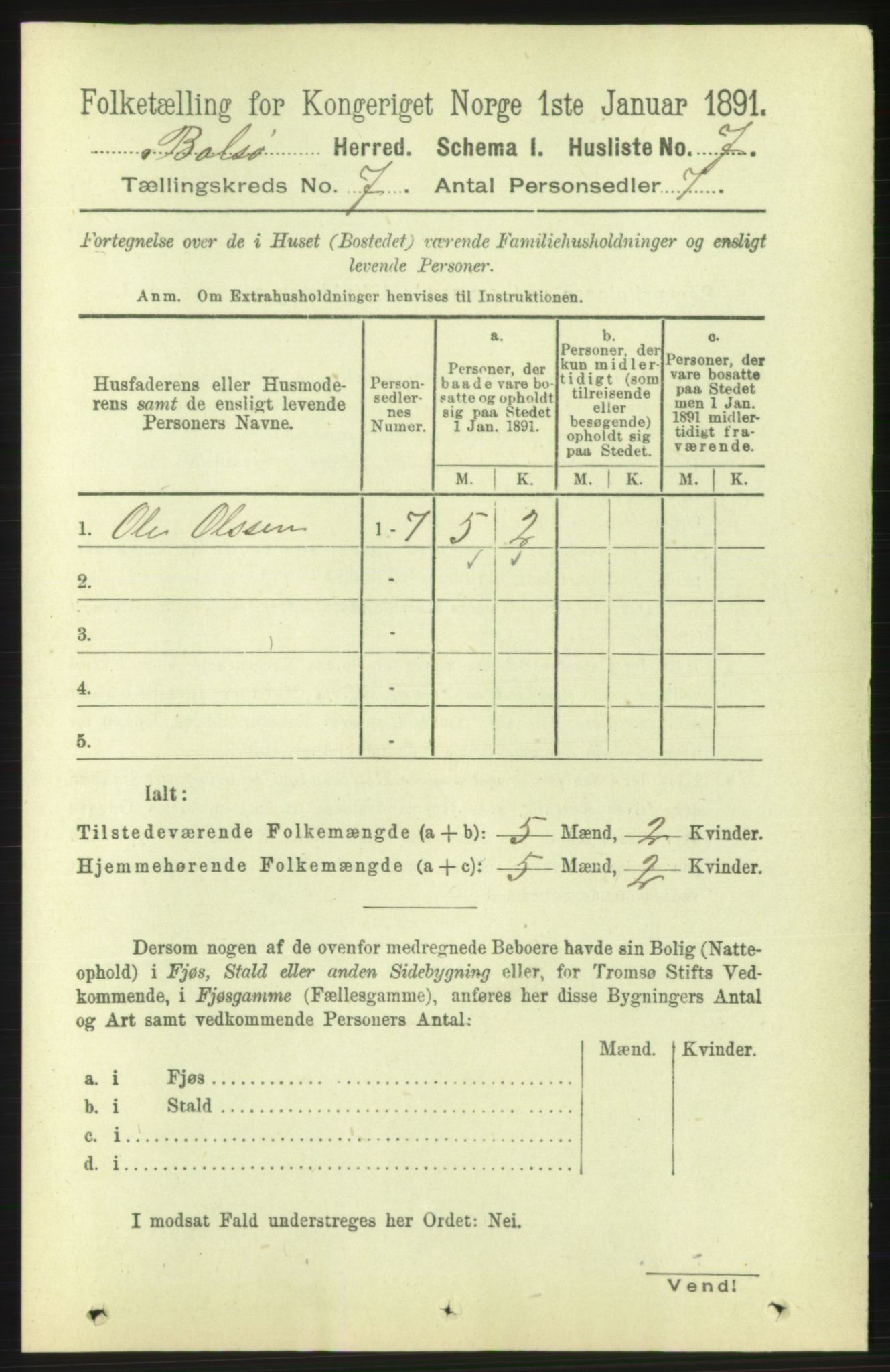 RA, 1891 census for 1544 Bolsøy, 1891, p. 4130