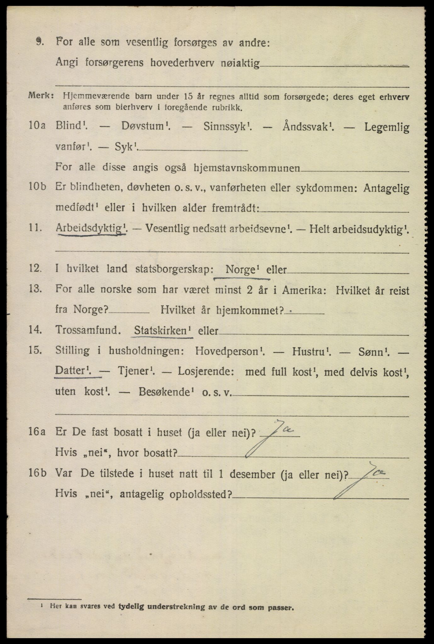 SAK, 1920 census for Øyslebø, 1920, p. 2209