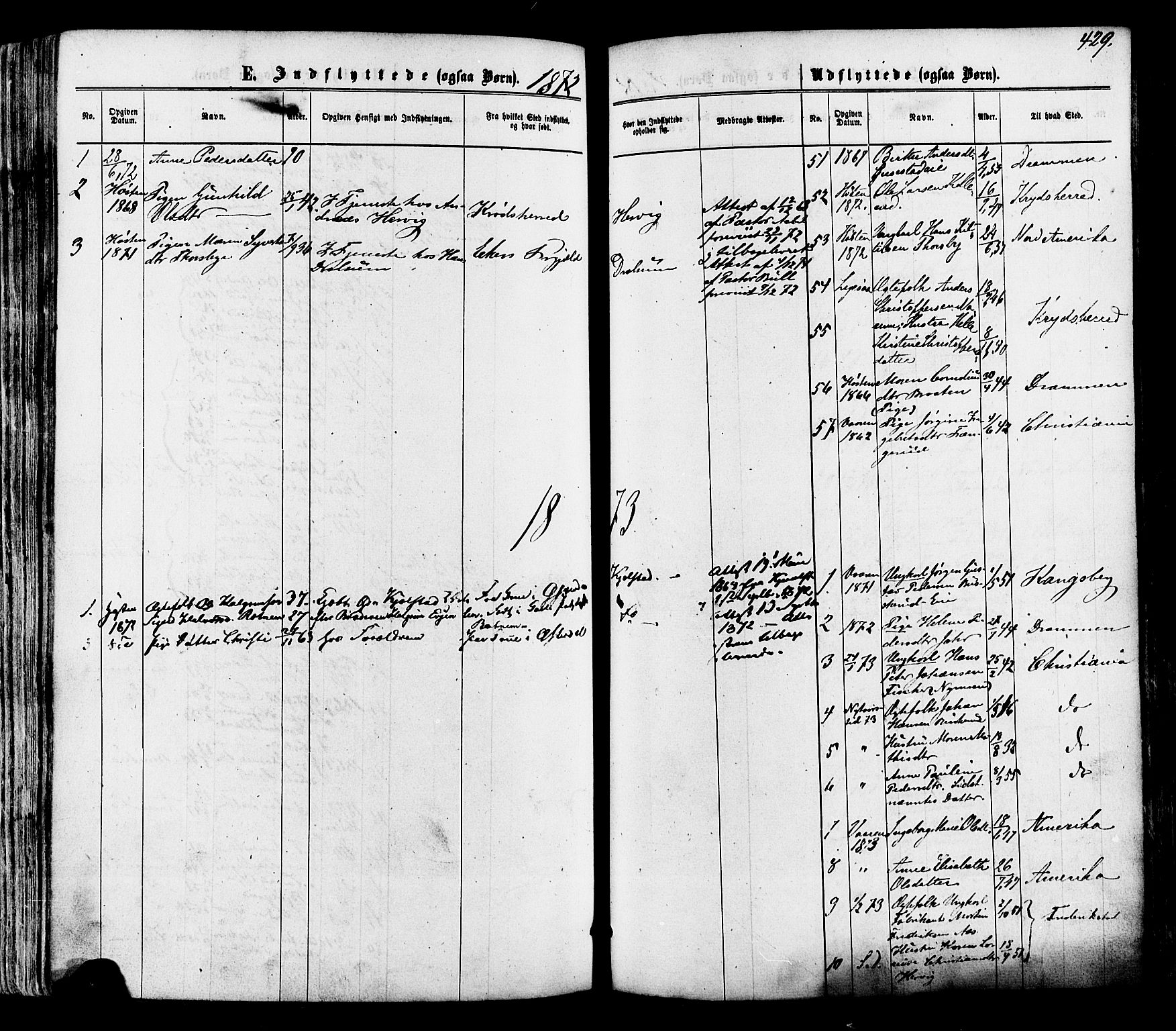 Modum kirkebøker, SAKO/A-234/F/Fa/L0010: Parish register (official) no. 10, 1865-1876, p. 429