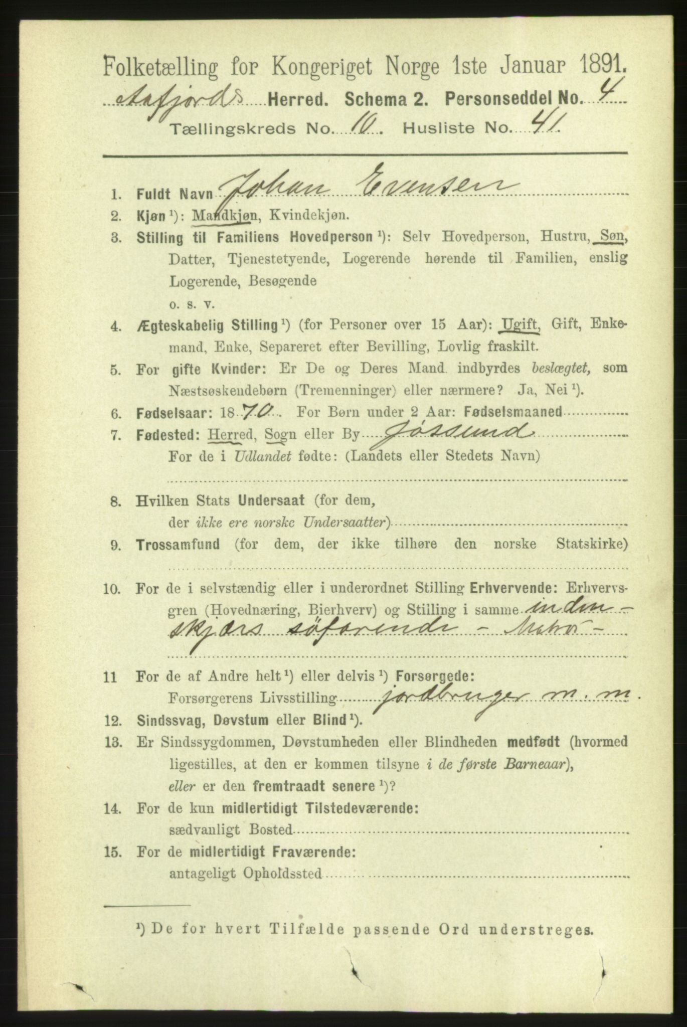 RA, 1891 census for 1630 Åfjord, 1891, p. 3232