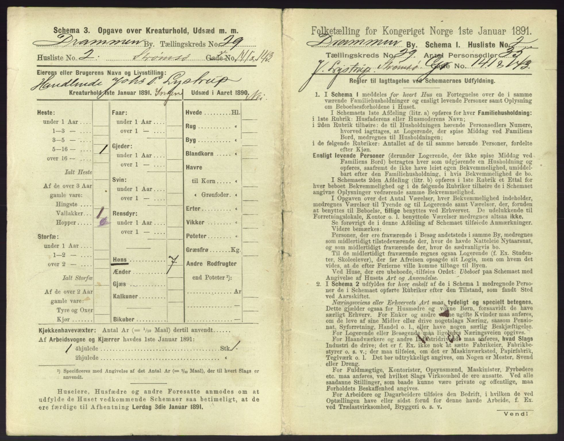 RA, 1891 census for 0602 Drammen, 1891, p. 2473