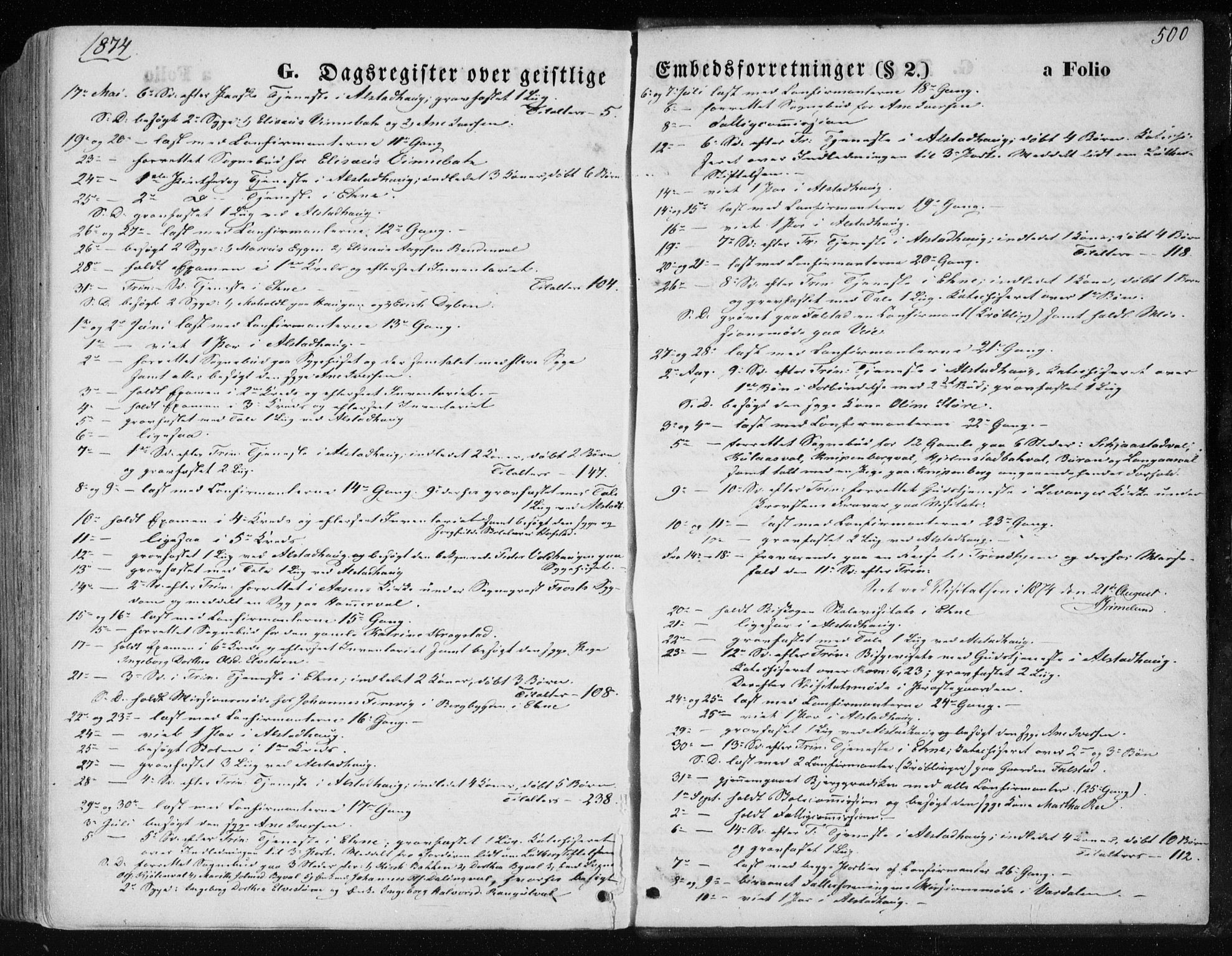 Ministerialprotokoller, klokkerbøker og fødselsregistre - Nord-Trøndelag, AV/SAT-A-1458/717/L0157: Parish register (official) no. 717A08 /1, 1863-1877, p. 500