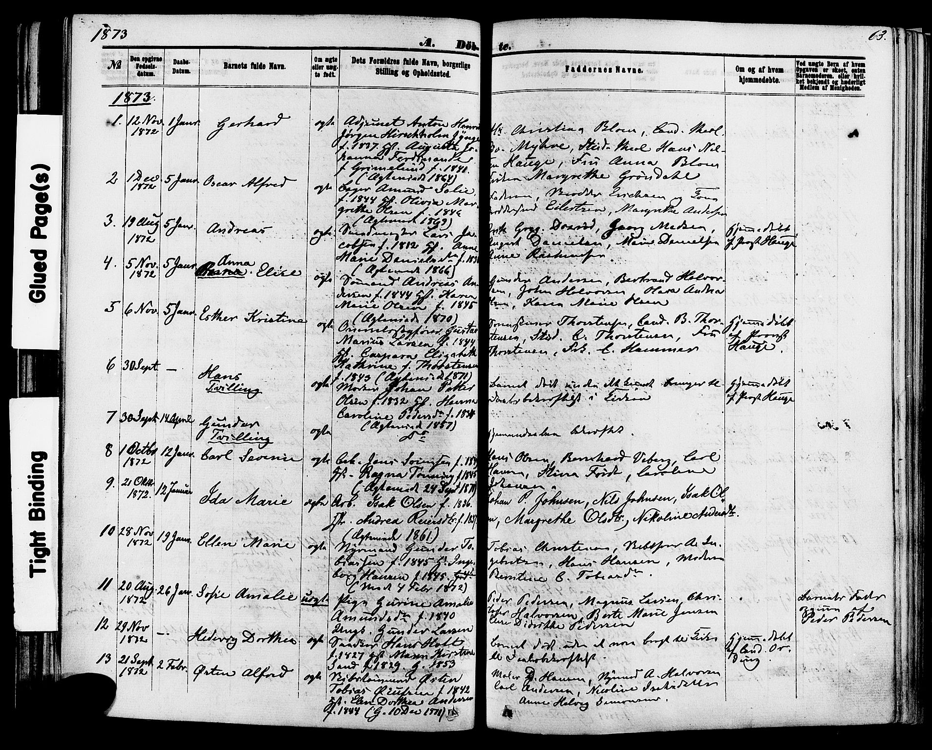 Skien kirkebøker, SAKO/A-302/F/Fa/L0008: Parish register (official) no. 8, 1866-1877, p. 63
