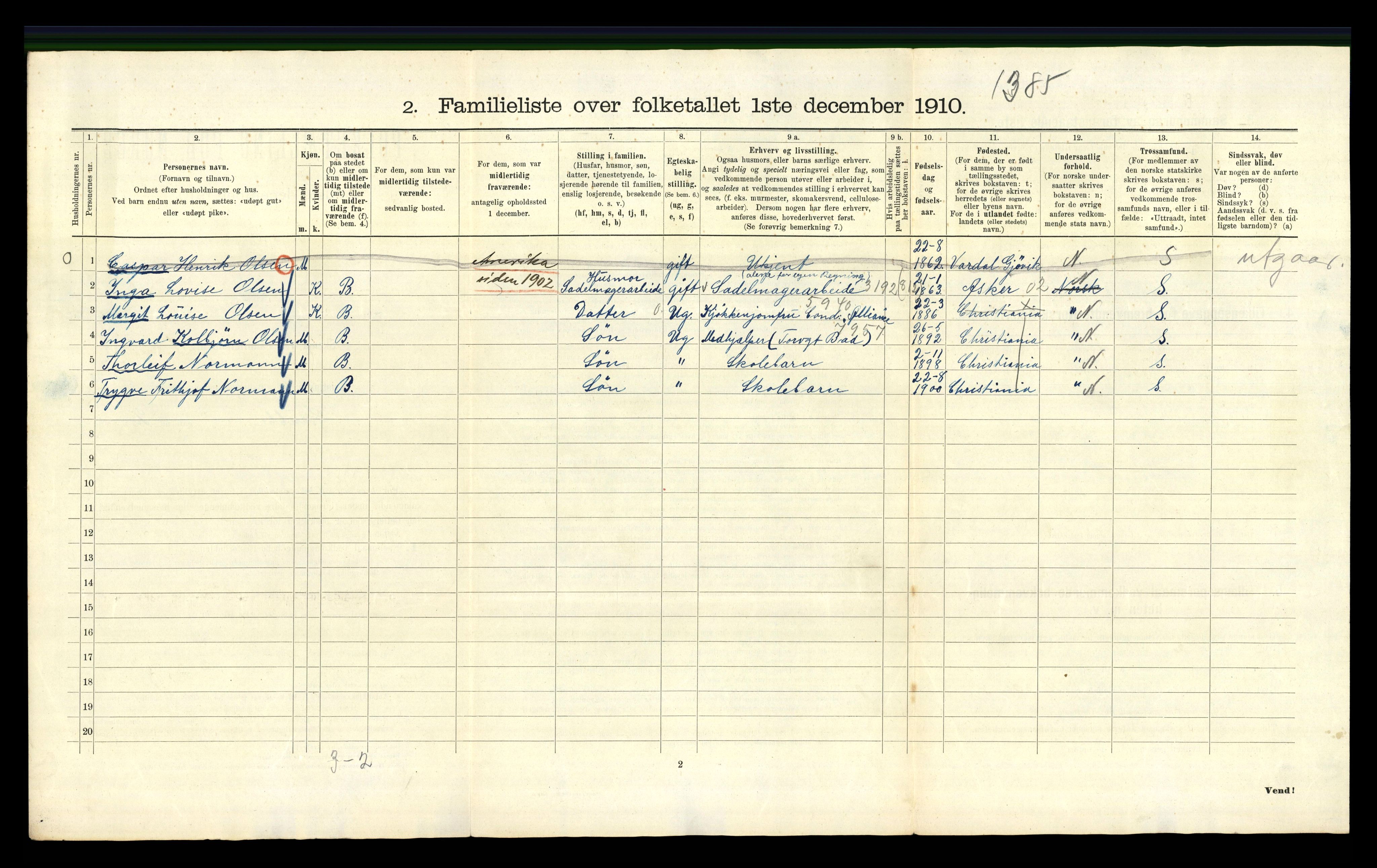 RA, 1910 census for Kristiania, 1910, p. 29196