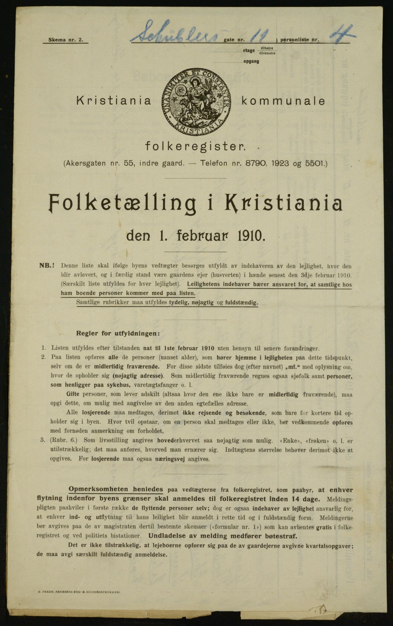 OBA, Municipal Census 1910 for Kristiania, 1910, p. 88754