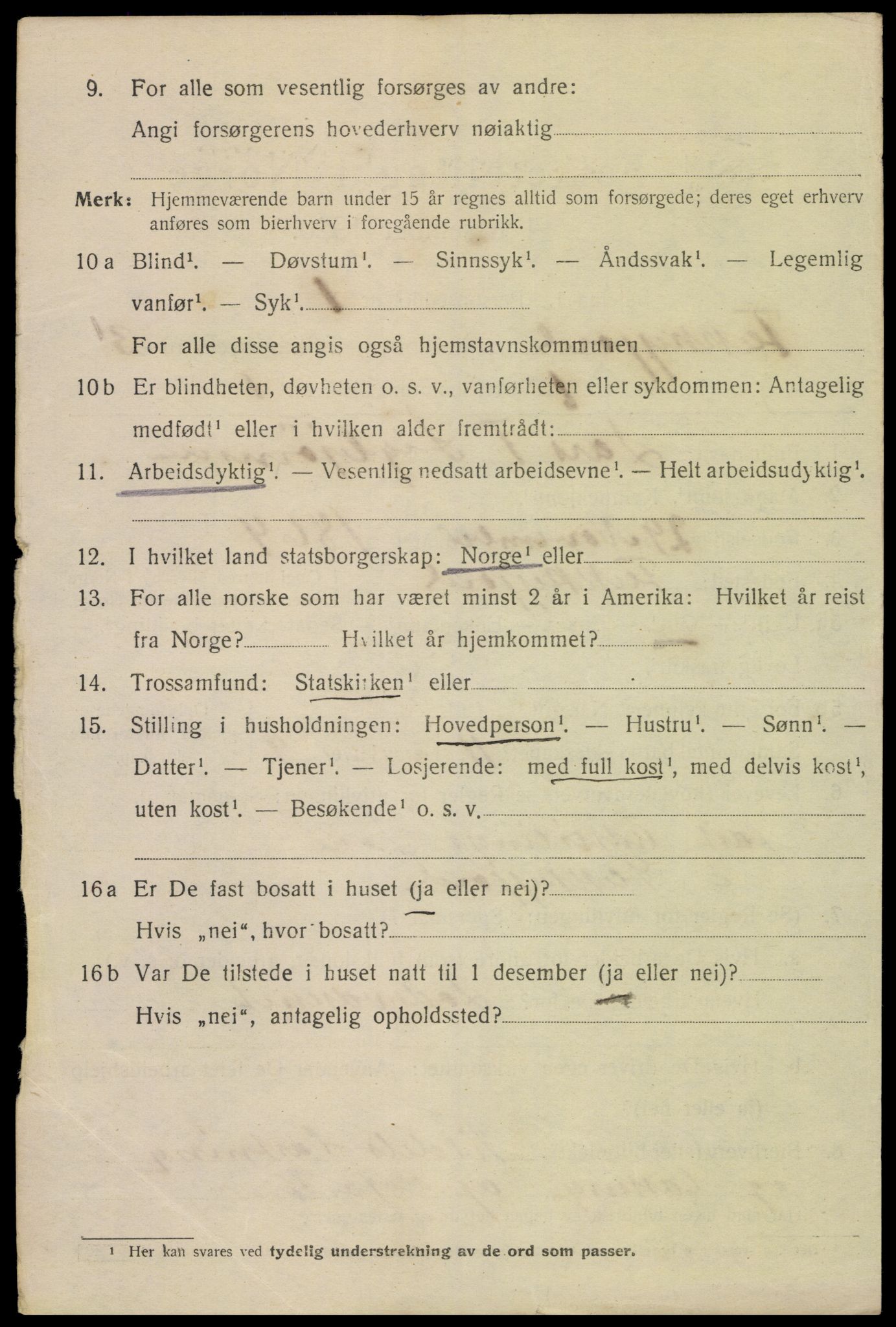 SAK, 1920 census for Flekkefjord, 1920, p. 3407