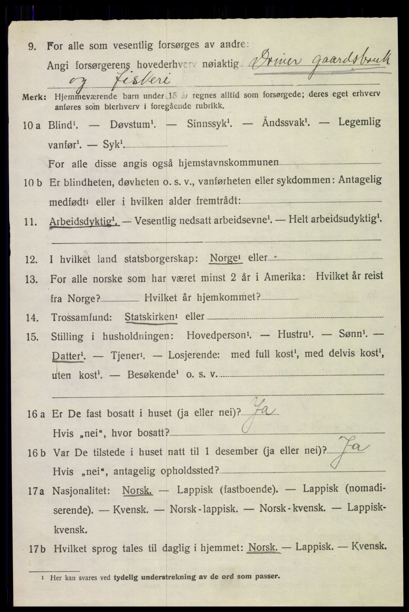 SAT, 1920 census for Hadsel, 1920, p. 7667