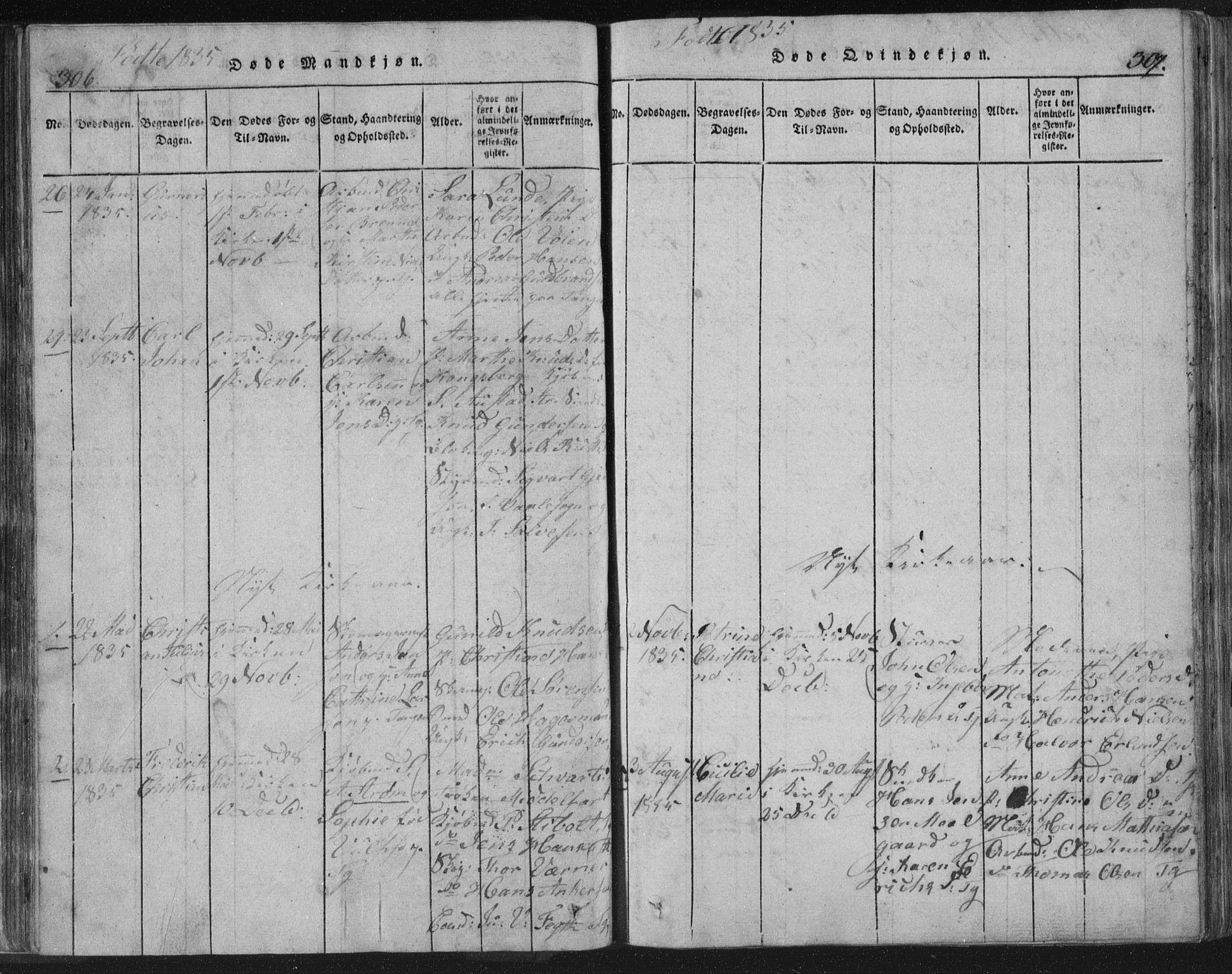 Strømsø kirkebøker, AV/SAKO-A-246/F/Fb/L0004: Parish register (official) no. II 4, 1814-1843, p. 306-307