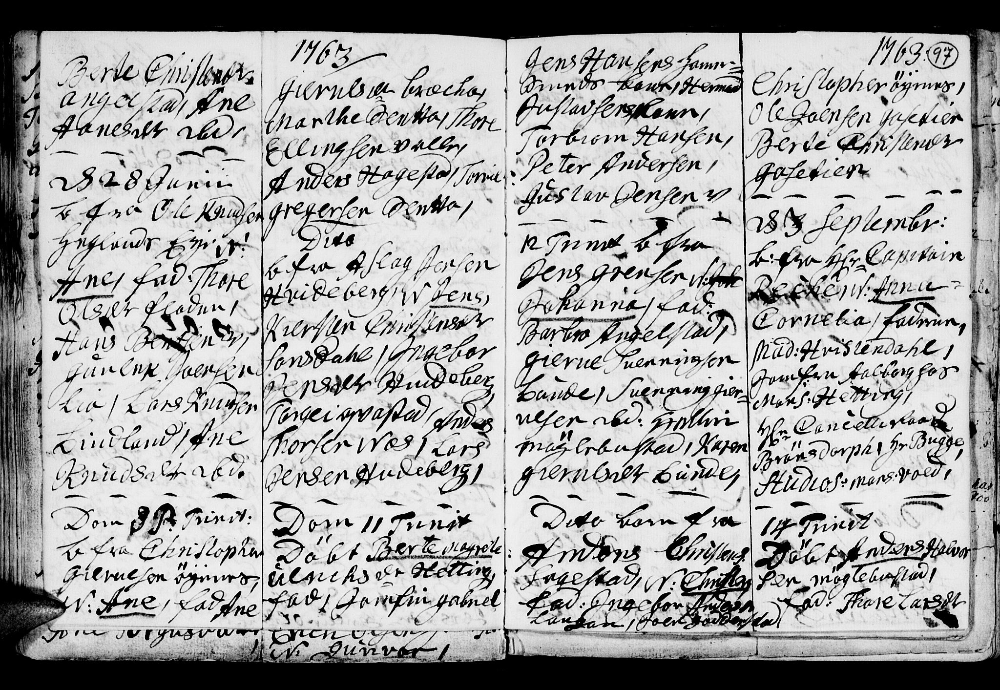 Holt sokneprestkontor, AV/SAK-1111-0021/F/Fb/L0005: Parish register (copy) no. B 5, 1746-1764, p. 97