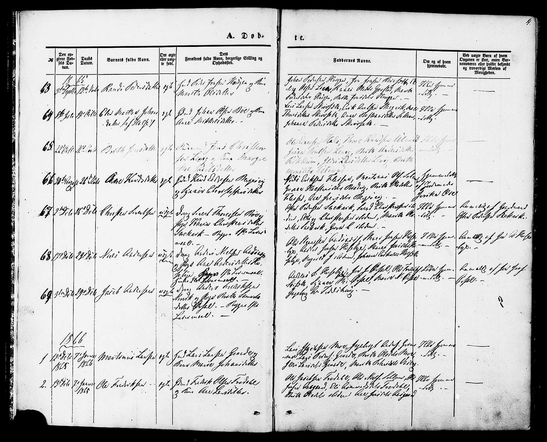 Ministerialprotokoller, klokkerbøker og fødselsregistre - Møre og Romsdal, AV/SAT-A-1454/592/L1027: Parish register (official) no. 592A05, 1865-1878, p. 4