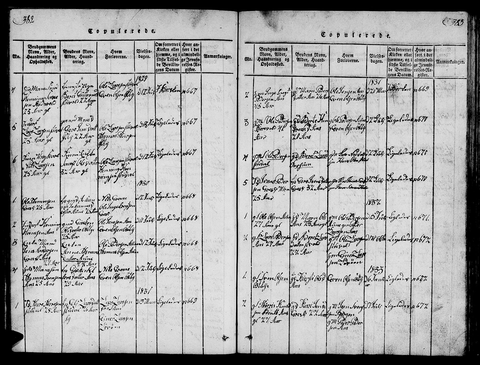 Ministerialprotokoller, klokkerbøker og fødselsregistre - Sør-Trøndelag, SAT/A-1456/698/L1164: Parish register (copy) no. 698C01, 1816-1861, p. 382-383