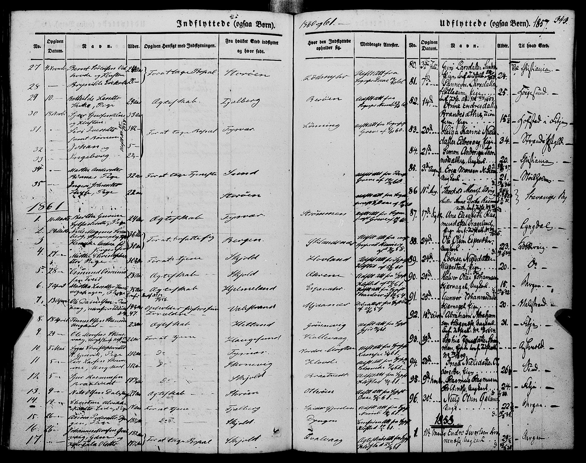 Finnås sokneprestembete, AV/SAB-A-99925/H/Ha/Haa/Haaa/L0007: Parish register (official) no. A 7, 1850-1862, p. 343