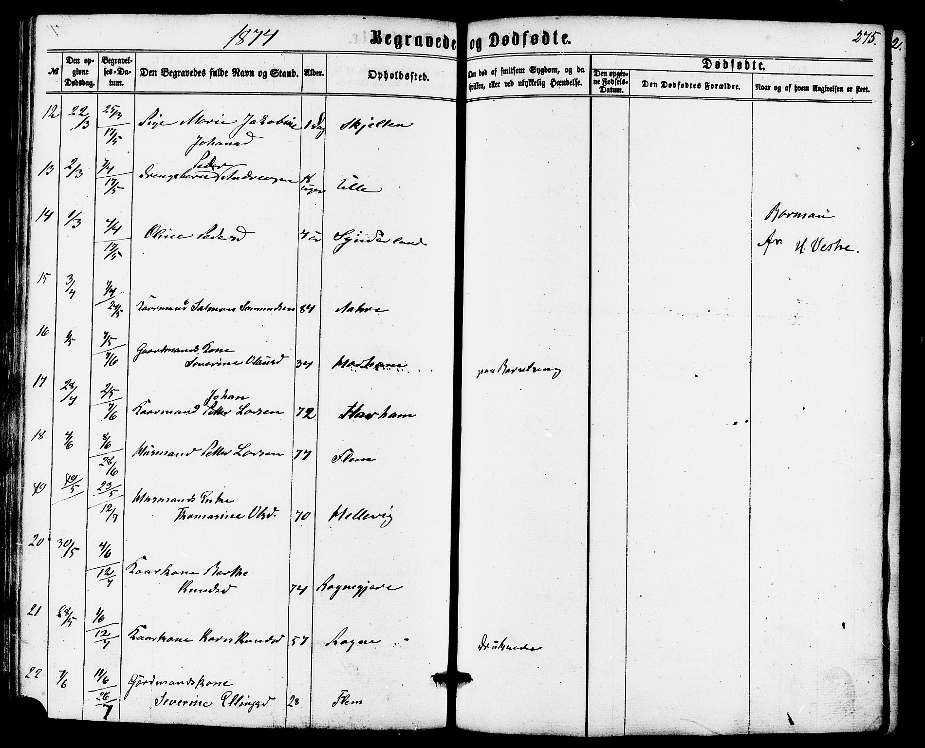 Ministerialprotokoller, klokkerbøker og fødselsregistre - Møre og Romsdal, AV/SAT-A-1454/536/L0498: Parish register (official) no. 536A07, 1862-1875, p. 275