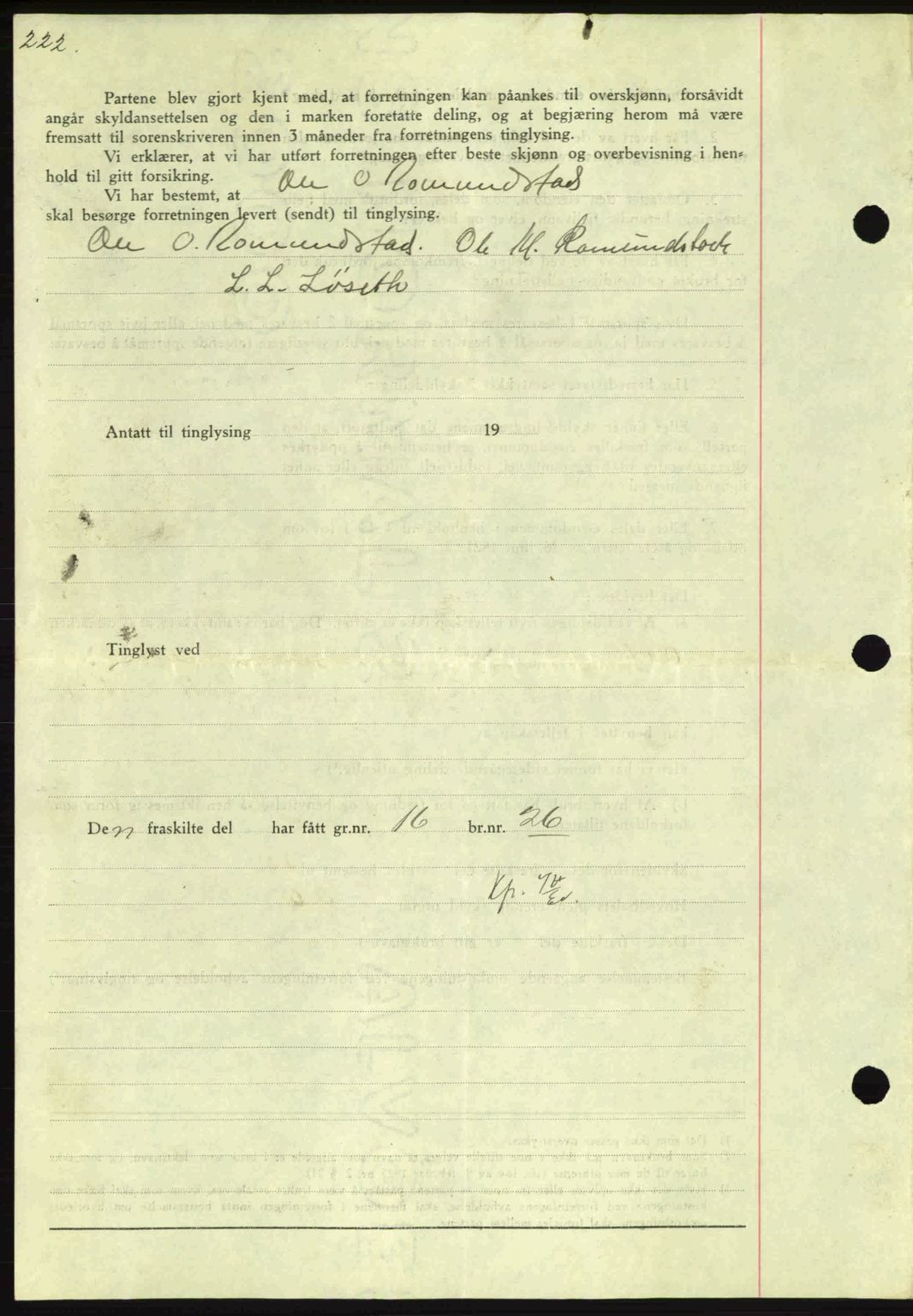 Nordmøre sorenskriveri, AV/SAT-A-4132/1/2/2Ca: Mortgage book no. A87, 1939-1940, Diary no: : 2672/1939