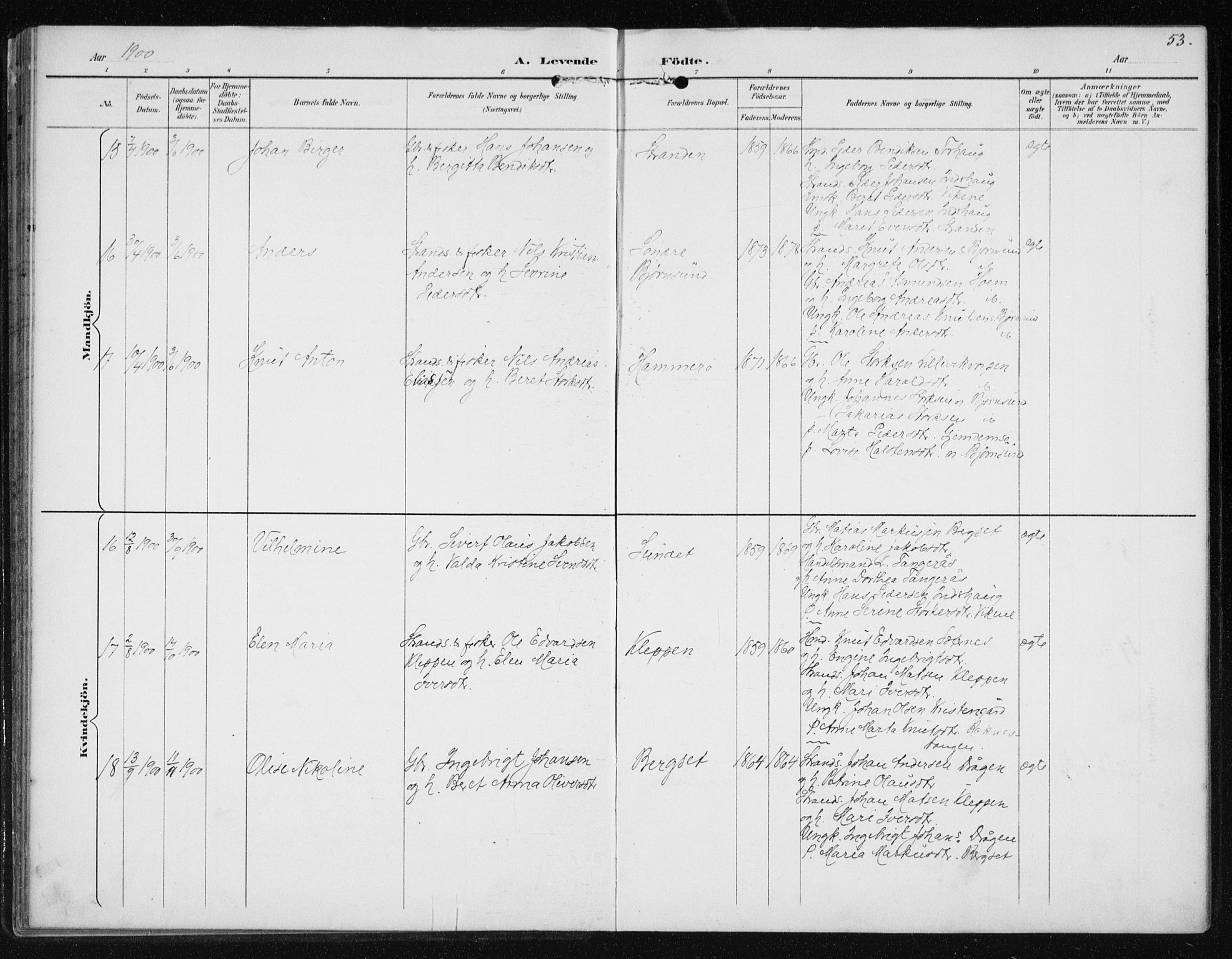 Ministerialprotokoller, klokkerbøker og fødselsregistre - Møre og Romsdal, AV/SAT-A-1454/566/L0773: Parish register (copy) no. 566C02, 1892-1909, p. 53