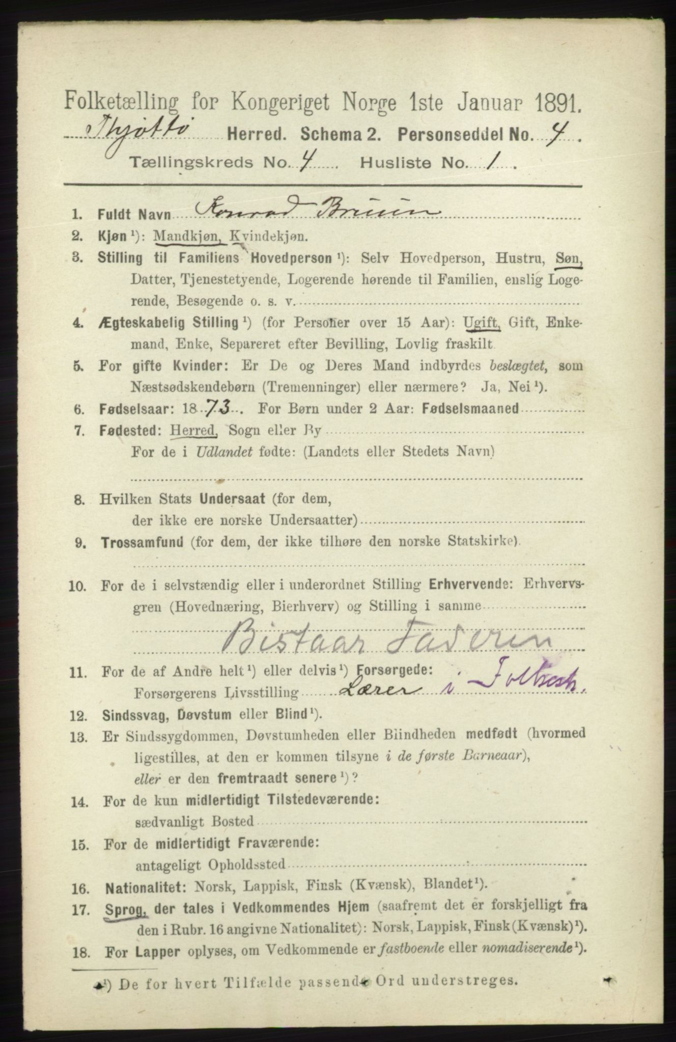 RA, 1891 census for 1817 Tjøtta, 1891, p. 1778