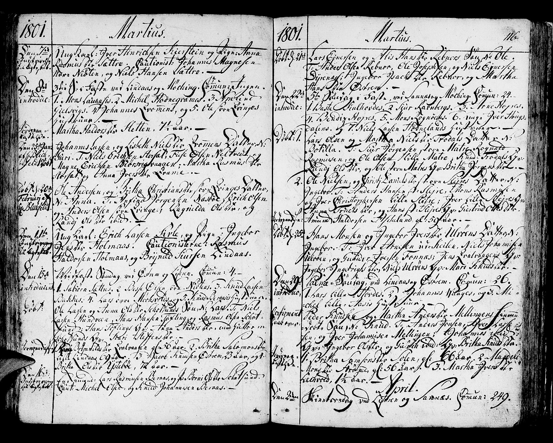 Lindås Sokneprestembete, AV/SAB-A-76701/H/Haa/Haaa/L0005: Parish register (official) no. A 5, 1791-1813, p. 116