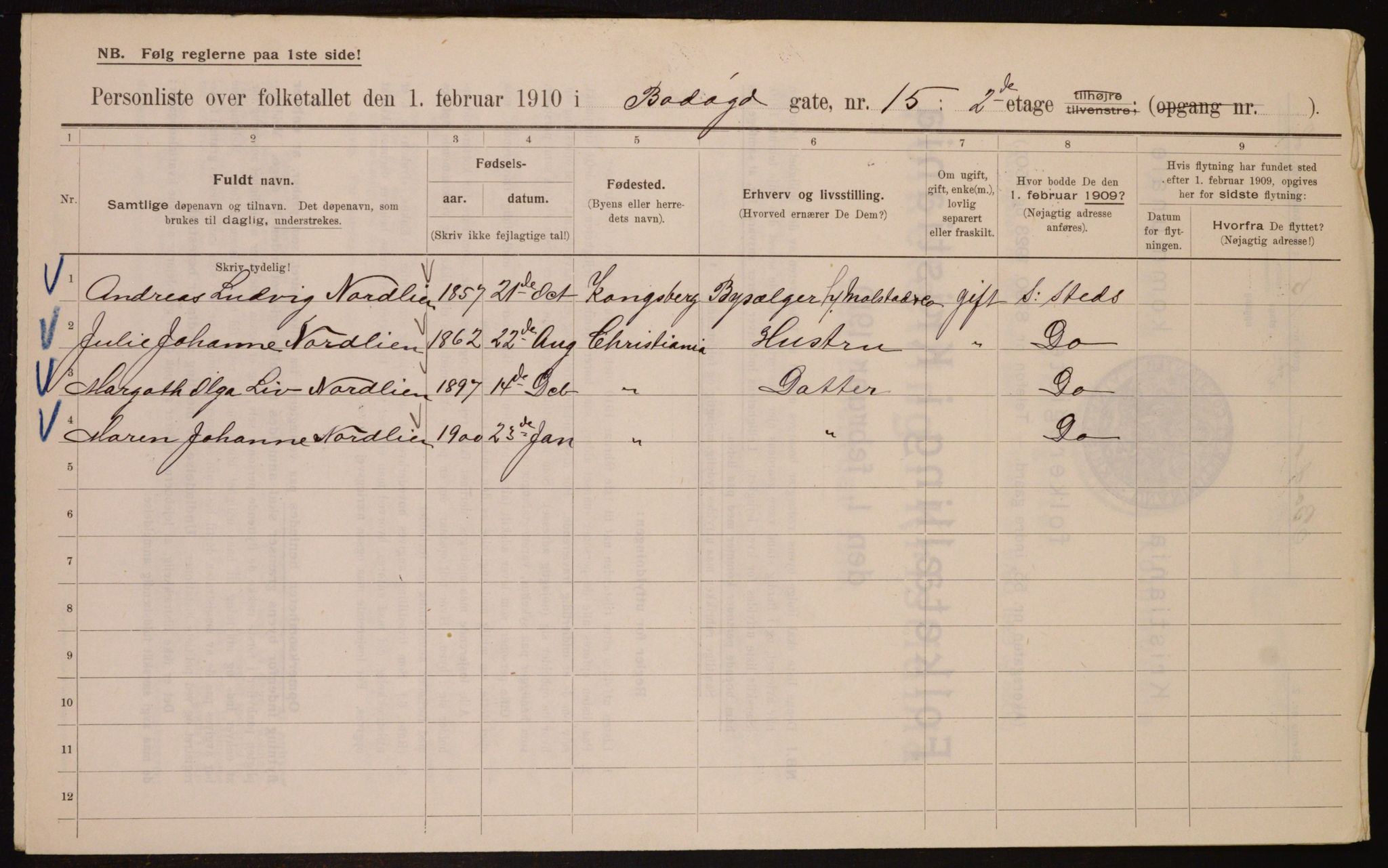 OBA, Municipal Census 1910 for Kristiania, 1910, p. 6560