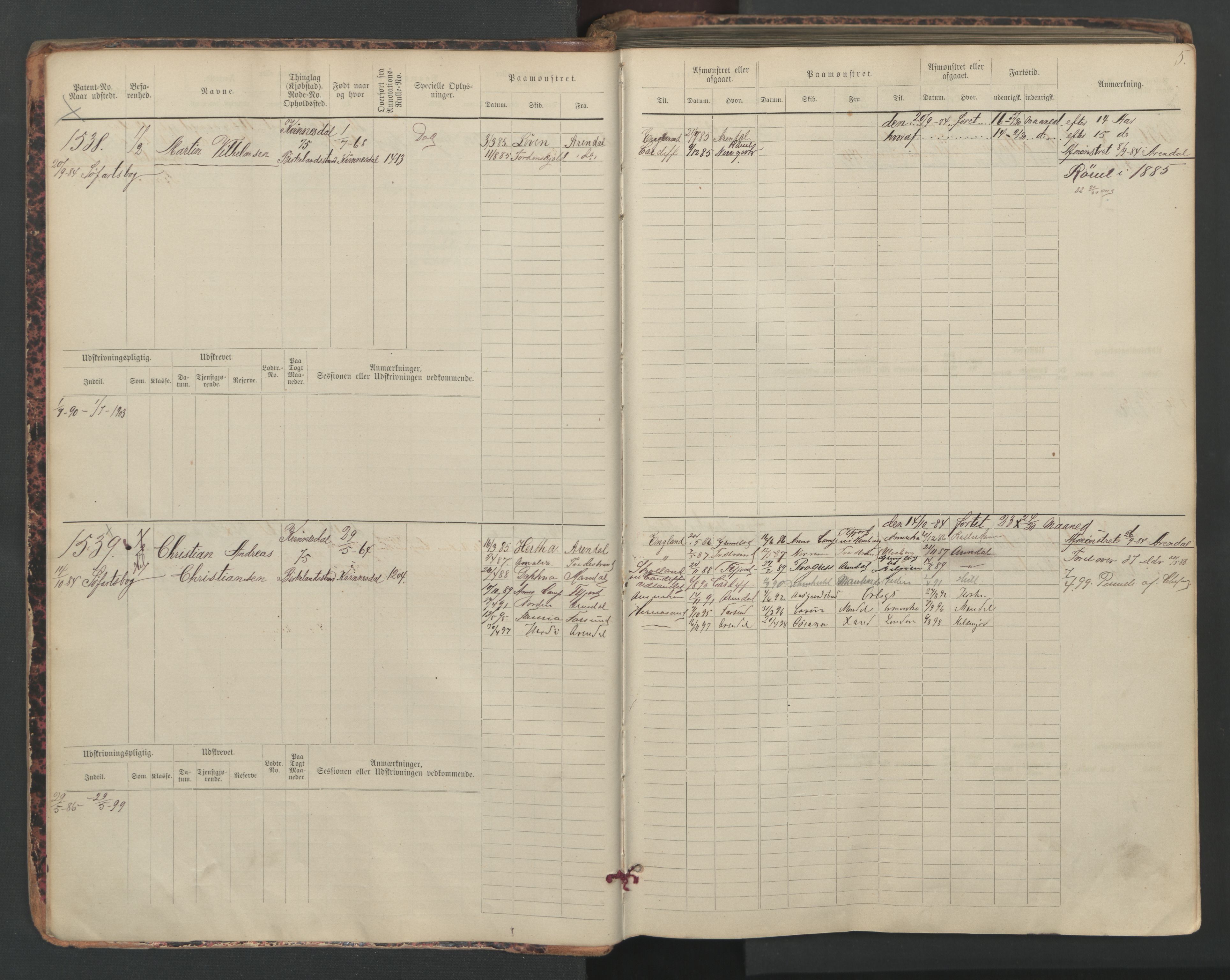 Flekkefjord mønstringskrets, AV/SAK-2031-0018/F/Fb/L0010: Hovedrulle nr 1534-2329, Æ-7, 1884-1948, p. 6