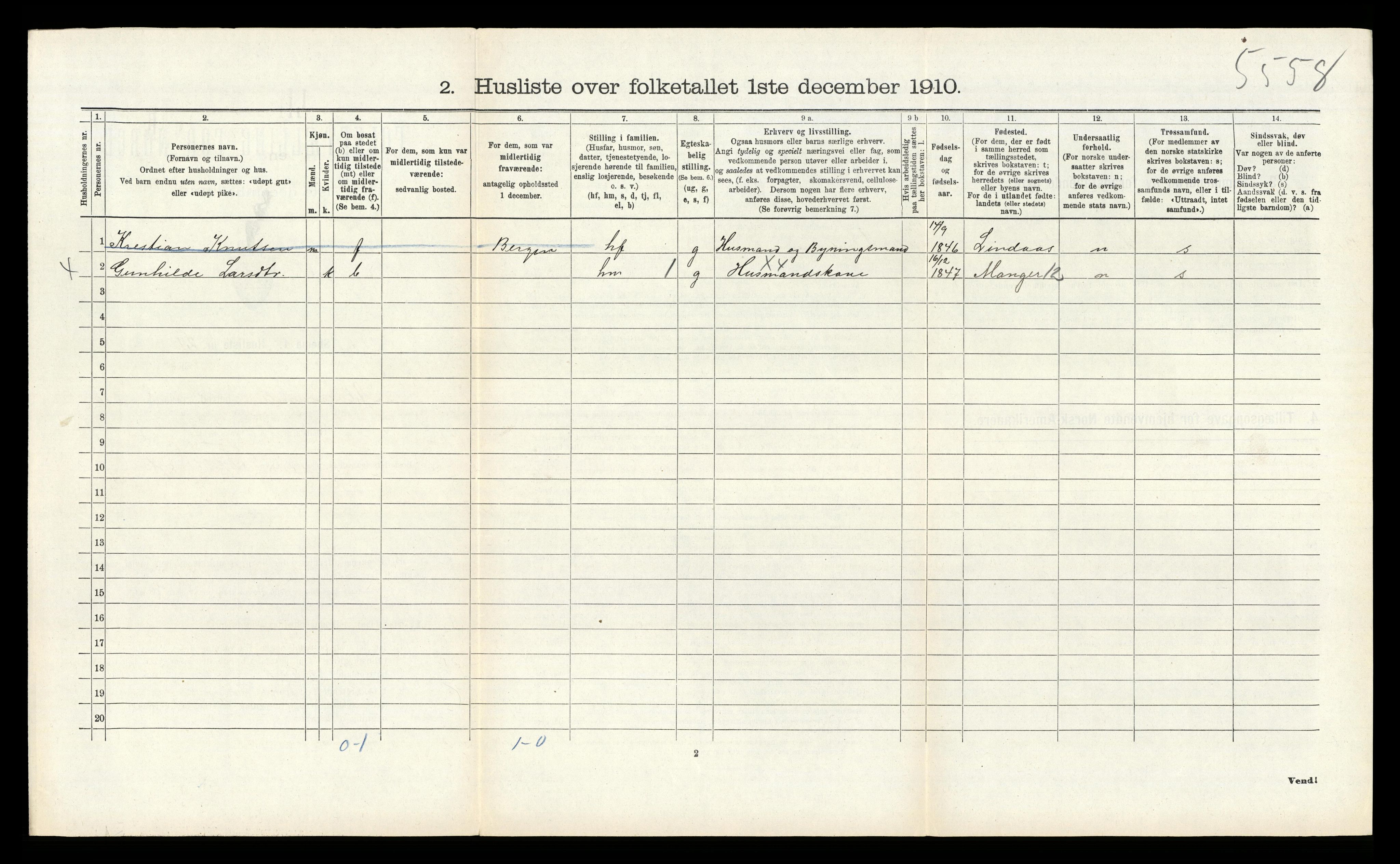 RA, 1910 census for Alversund, 1910, p. 803