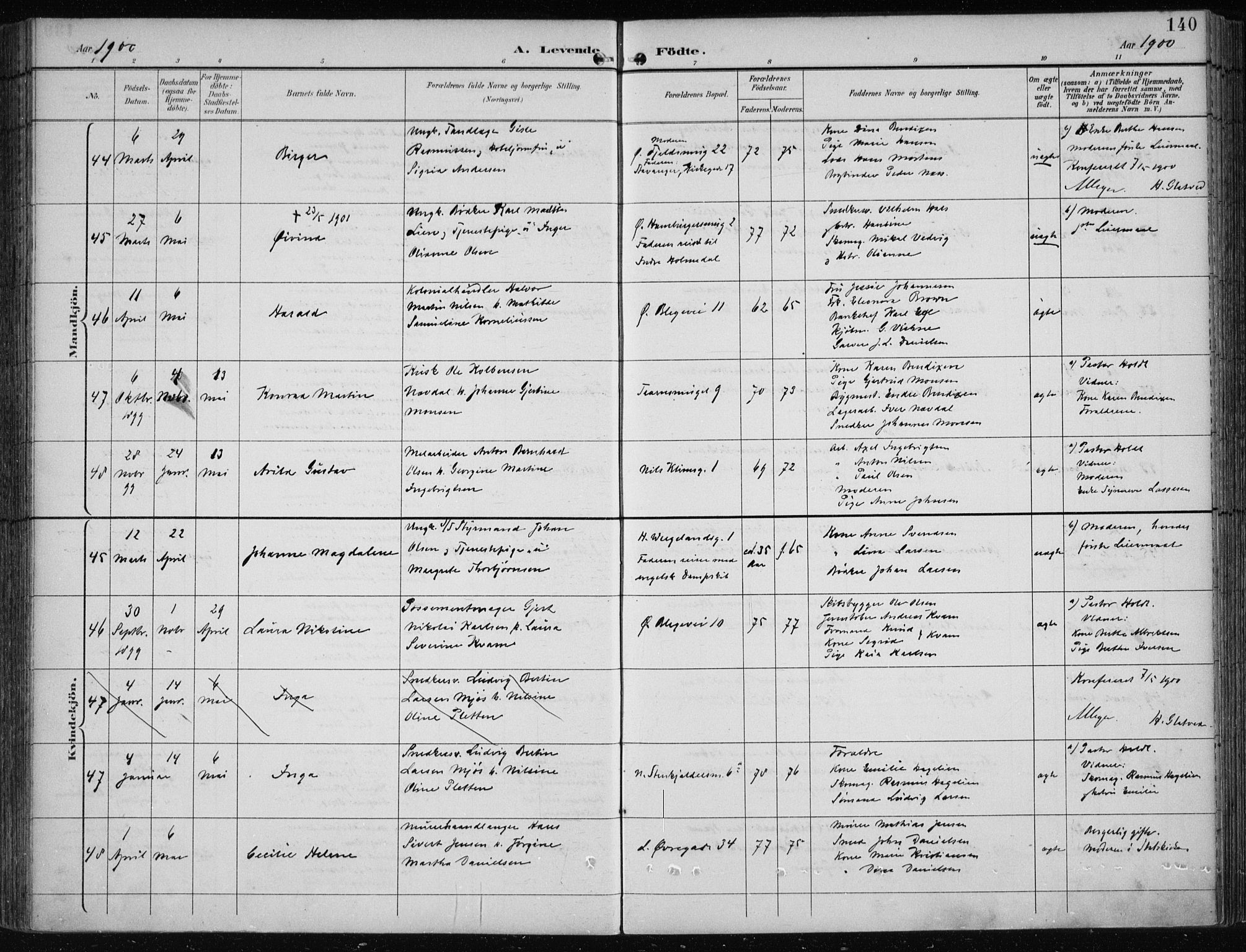 Korskirken sokneprestembete, SAB/A-76101/H/Hab: Parish register (copy) no. B 10, 1896-1905, p. 140