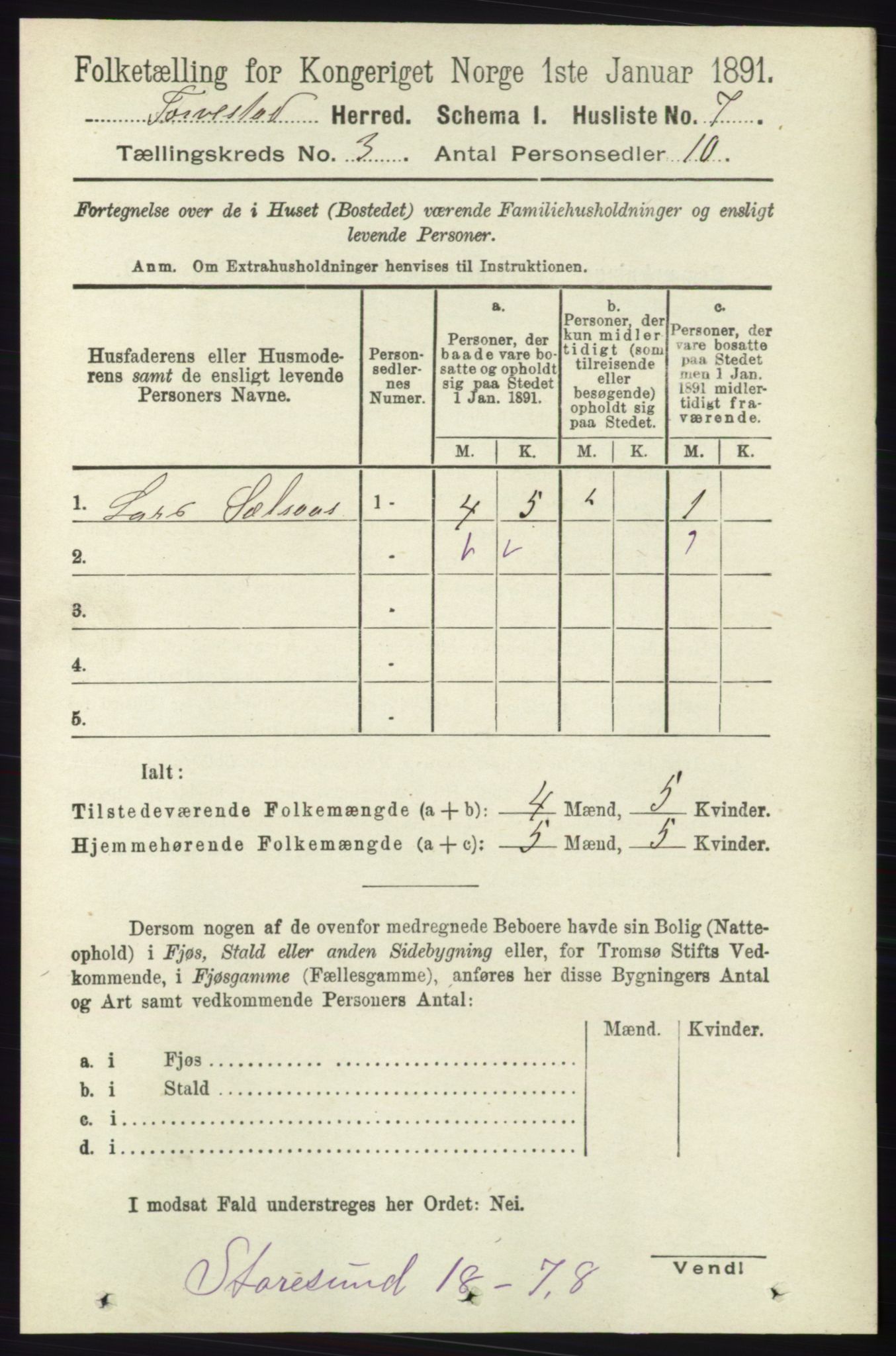 RA, 1891 census for 1152 Torvastad, 1891, p. 877